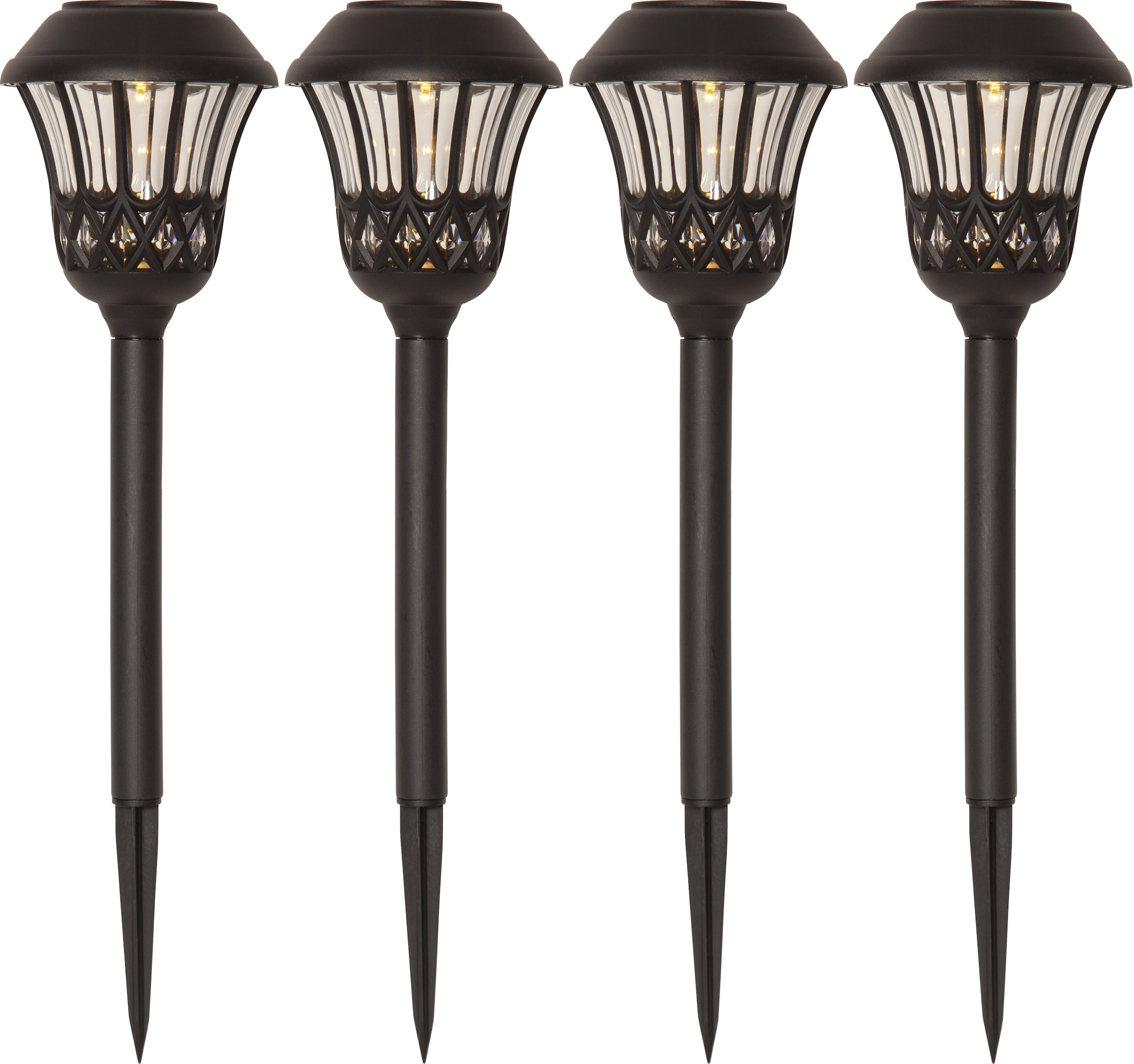 Parforce Traditional Hunting LED Solarleuchte »Solar-Wegleuchte Lace« LED-Board 4 Stk. Warmweiß 4er-Set Solar-Wegeleuchten, dekoratives Muster, Dämmerungssensor