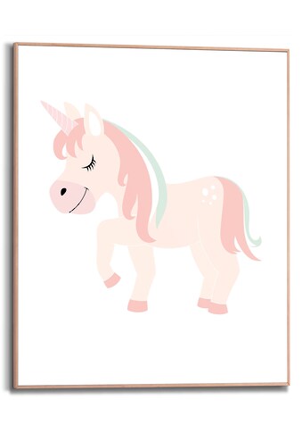 Bild mit Rahmen »Pink Unicorn«, (1 St.)