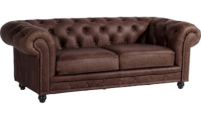 Max Winzer® Chesterfield-Sofa »Old England«, 2,5-Sitzer Ledersofa mit Knopfheftung &... kaufen