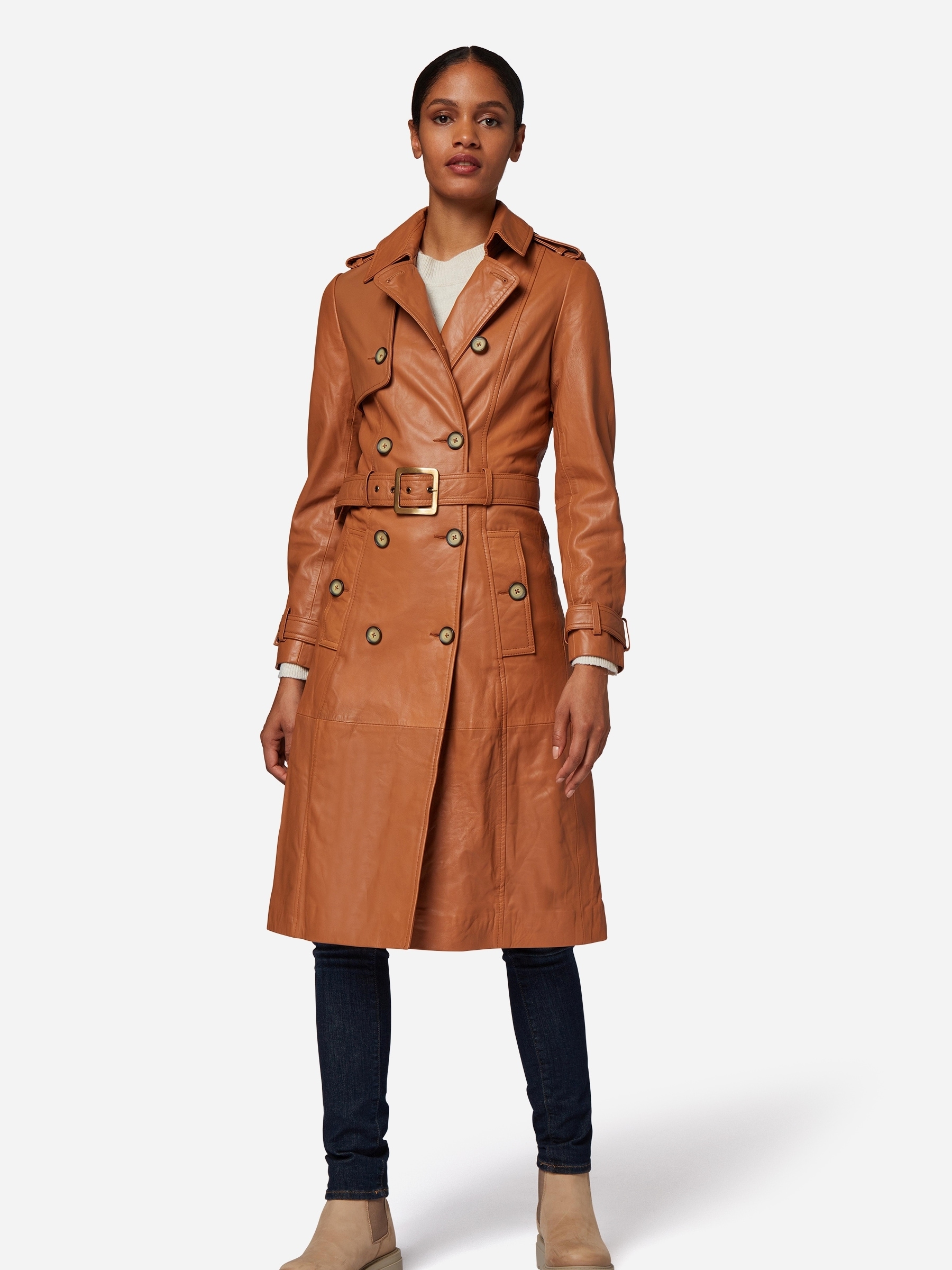 RICANO Trenchcoat »Mantel Gloria« Handgefertigt aus echtem Leder
