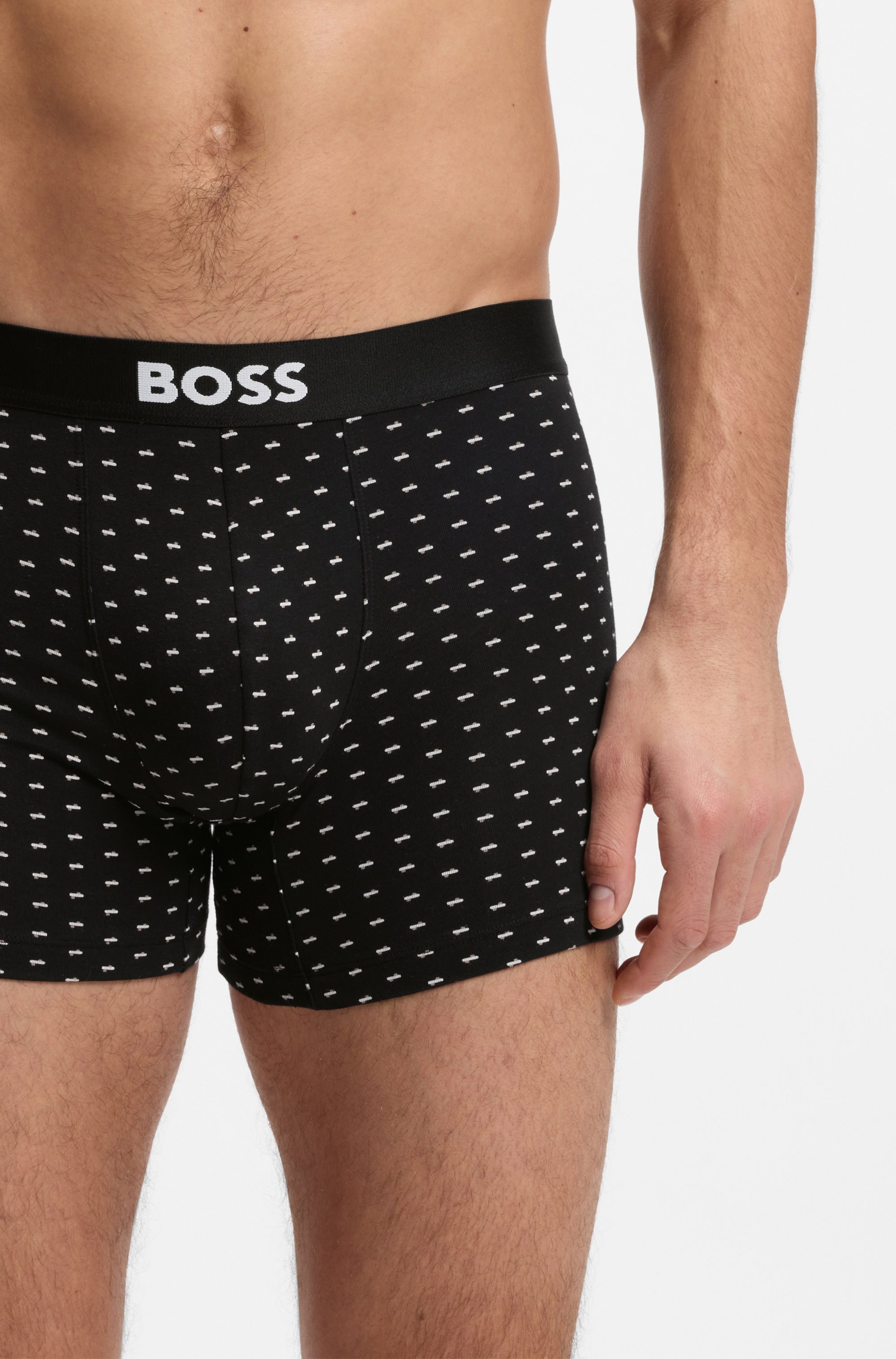 BOSS Boxershorts »Boxer Brief 3P BOSS ONE« 3 Stk. elastischer Bund mit Logo, 1x gemustert, 2x uni
