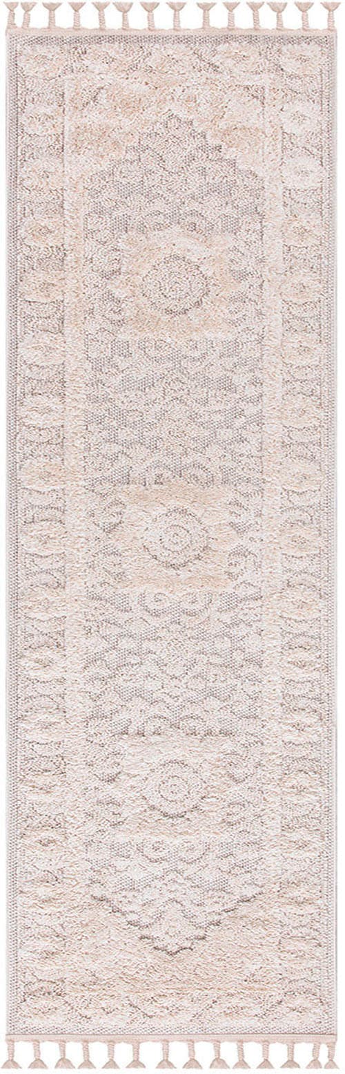 my home Hochflor-Teppich »Bjelle«, rechteckig, 20 mm Höhe, Läufer, Boho-Stil, Ornamente, Hoch Tief Struktur, mit Fransen