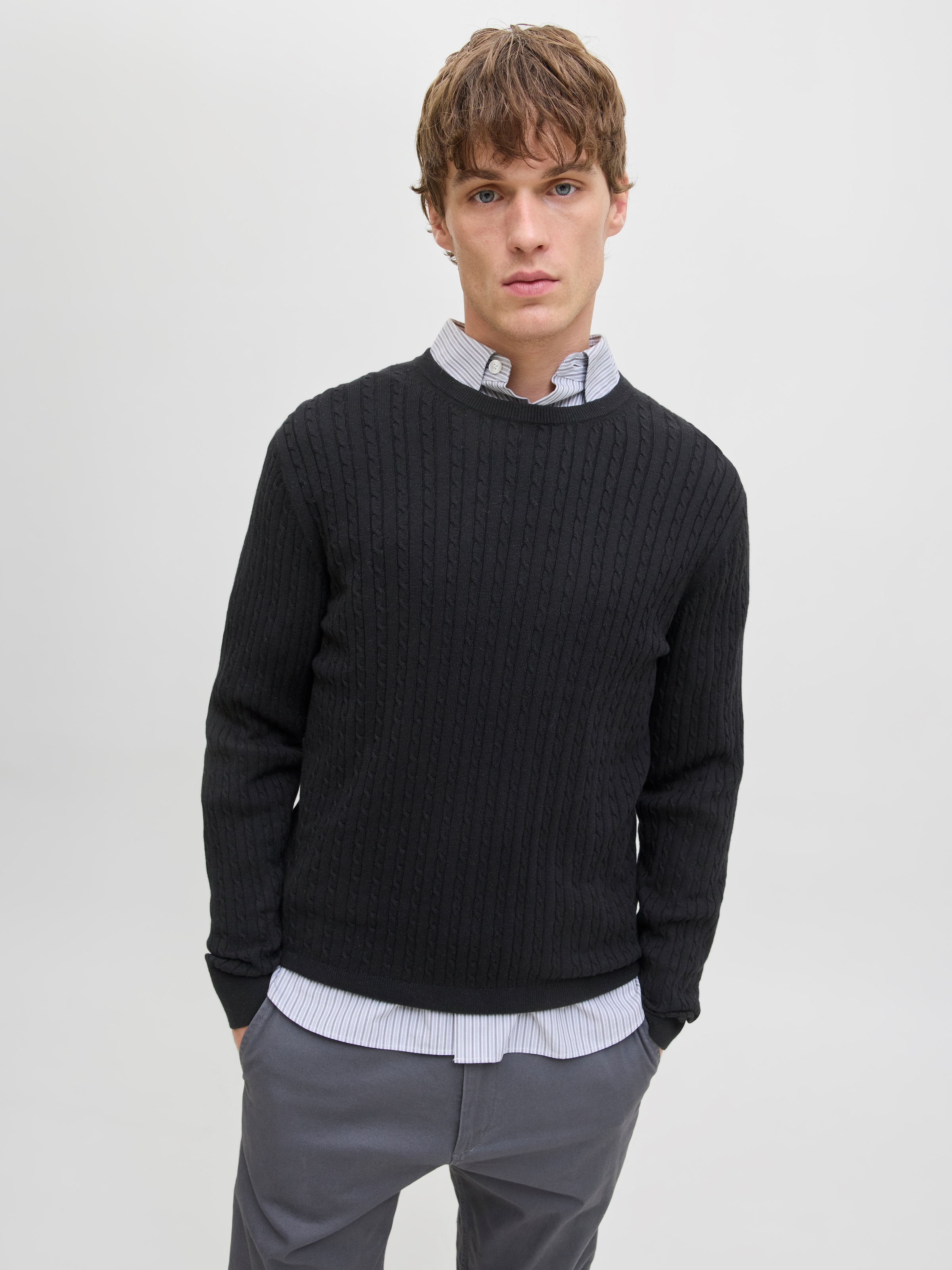 Jack & Jones Strickpullover »JJEEMIL KNIT CABLE CREW NECK NOOS«