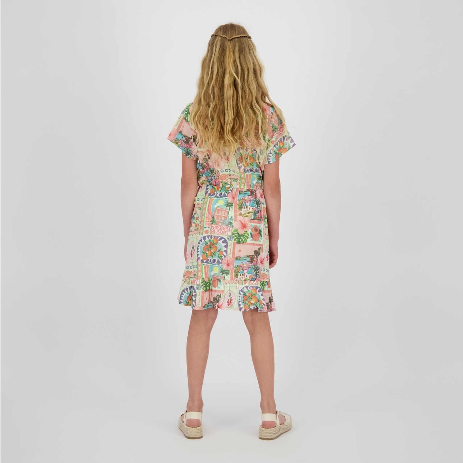 Vingino Sommerkleid Ohne Taschen mit Allover-Muster und Rüschen