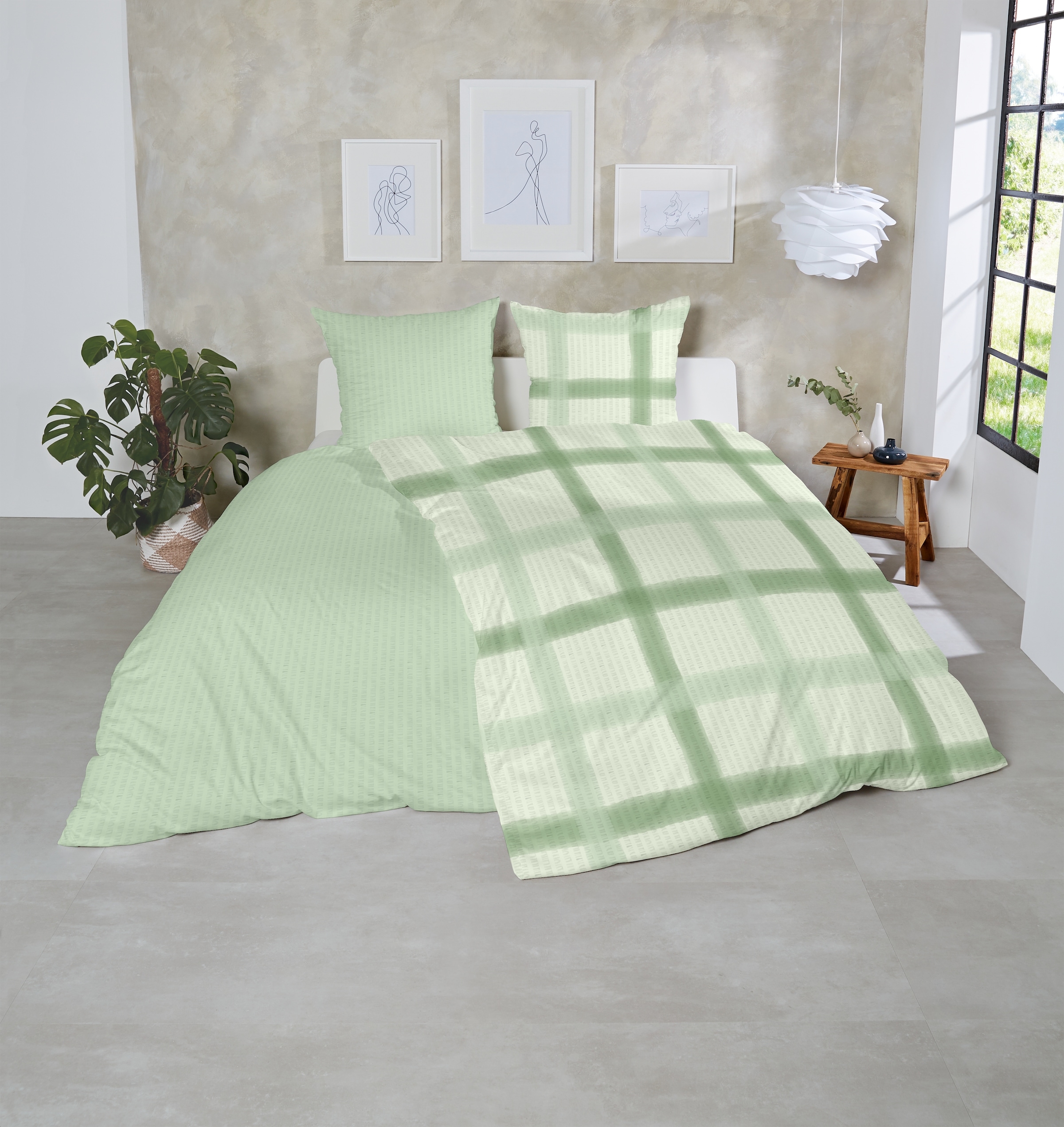 Primera Bettwäsche »Soft-Seersucker-Bettwäsche Raster« 2