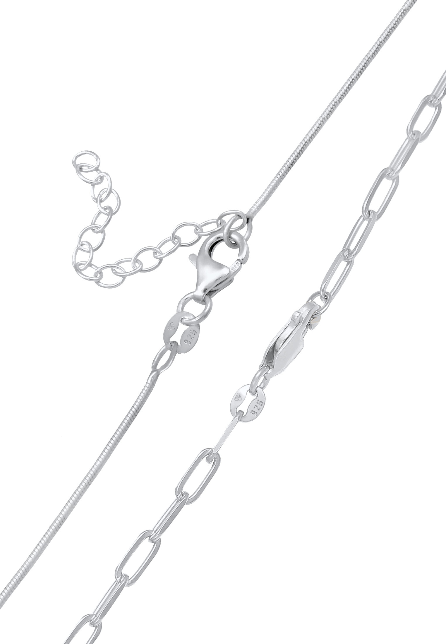Elli Premium Choker »Schmuckset Choker Set Basic Schlangen Gliederkette 925 Silber«