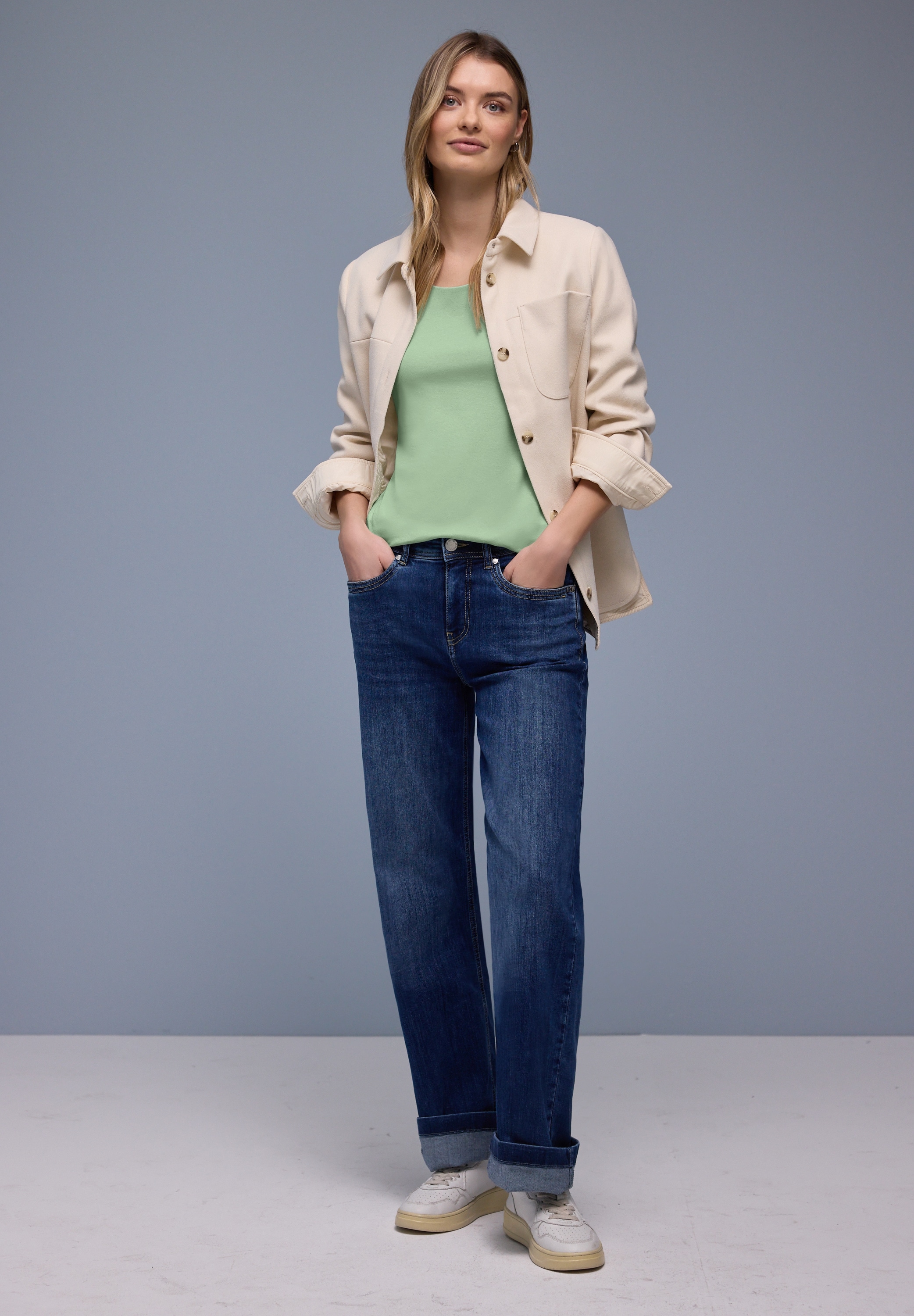 STREET ONE 3/4-Arm-Shirt »Style Pania« in Unifarbe