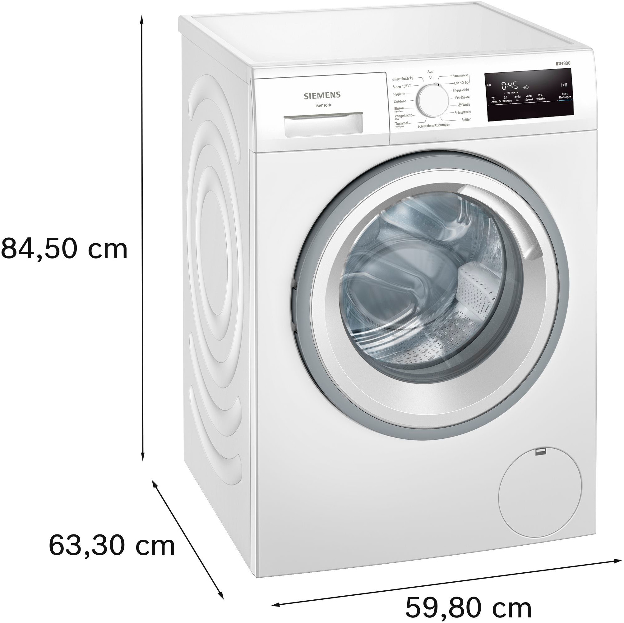 SIEMENS Waschmaschine iQ300 »WM14N12A«, 9 kg, 1400 U/min