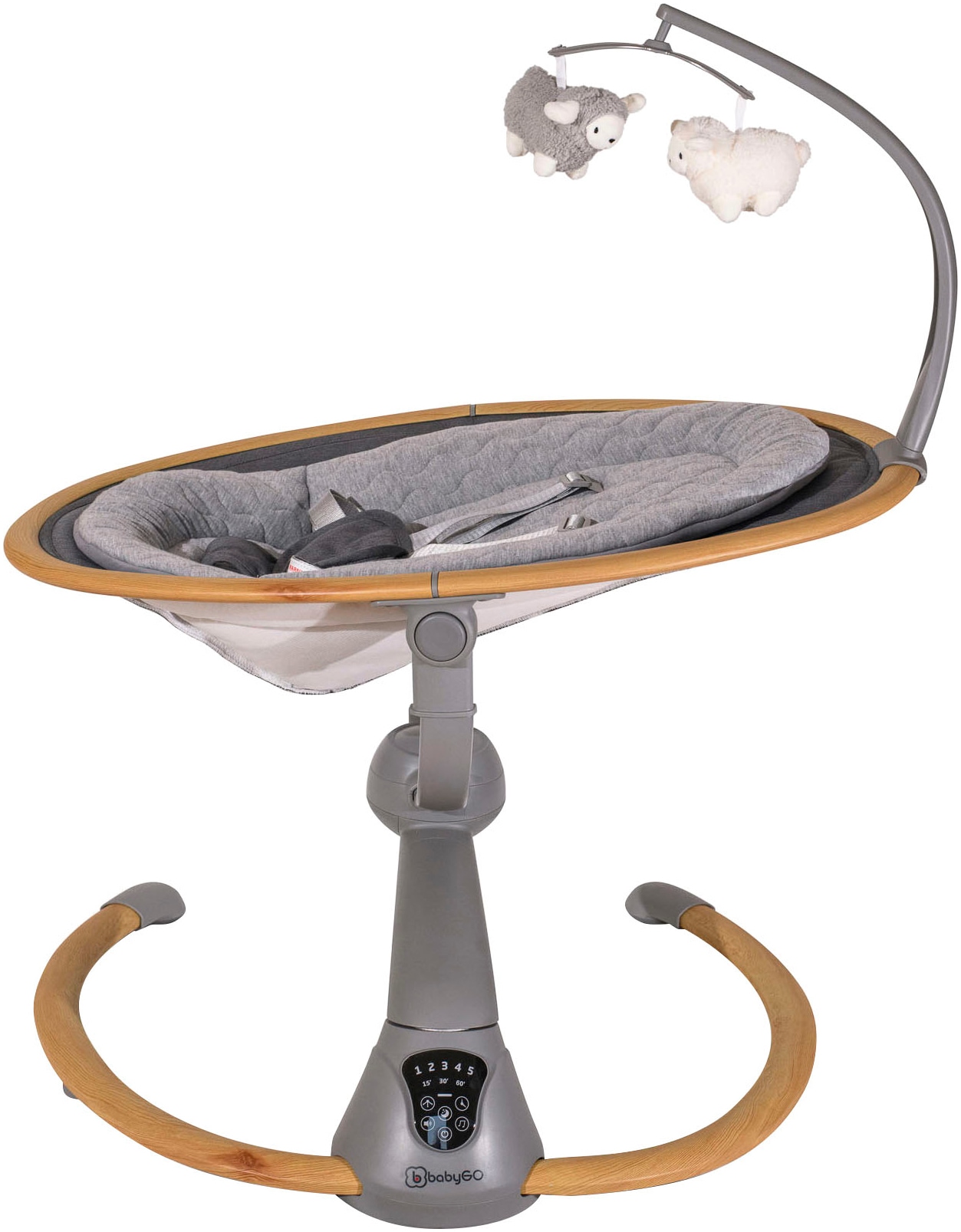 BabyGo Babywippe »Homey, wood optic«, bis 9 kg, mit Schaukelbewegungen und Sound