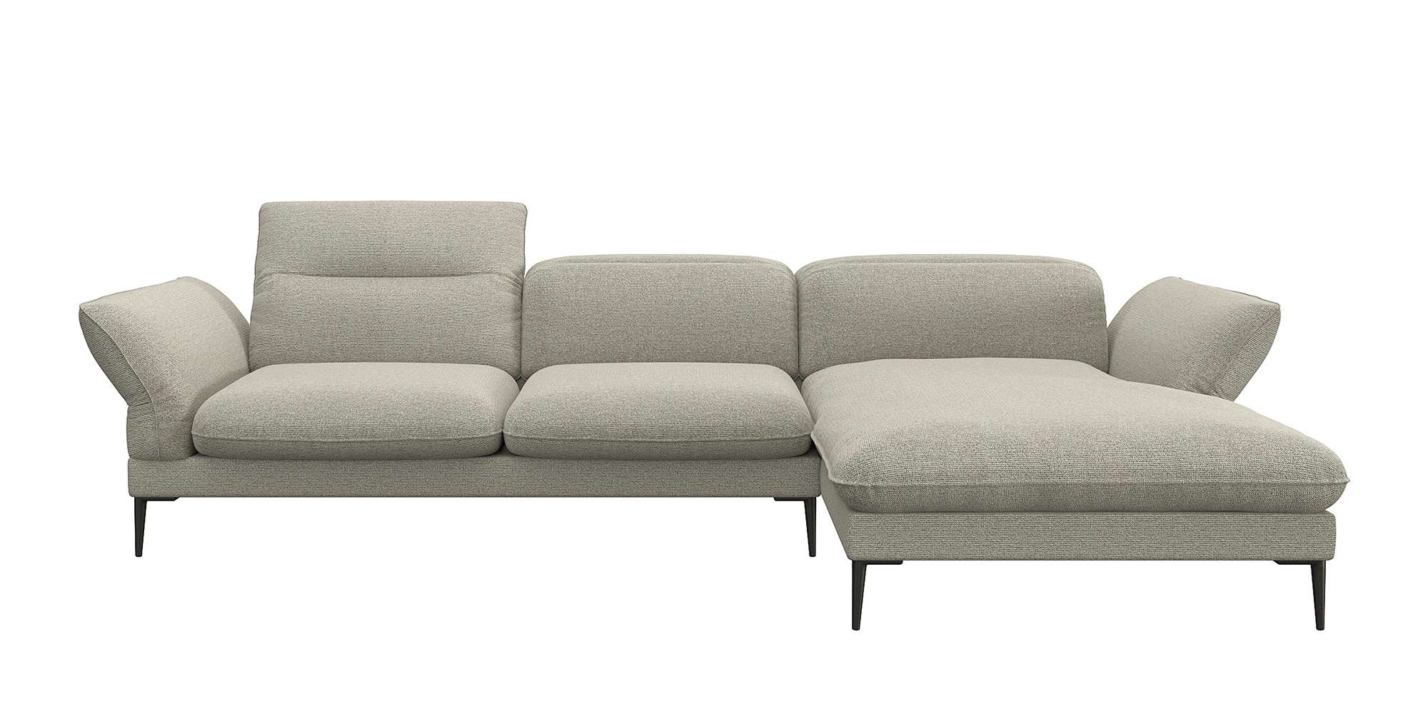 FLEXLUX Ecksofa »Salino, Funktionssofa mit Recamiere, Relaxsofa, Ecksofa«, Sofa mit Arm- und Kopfteil-Verstellungen, Kaltschaum & Stahl-Wellen
