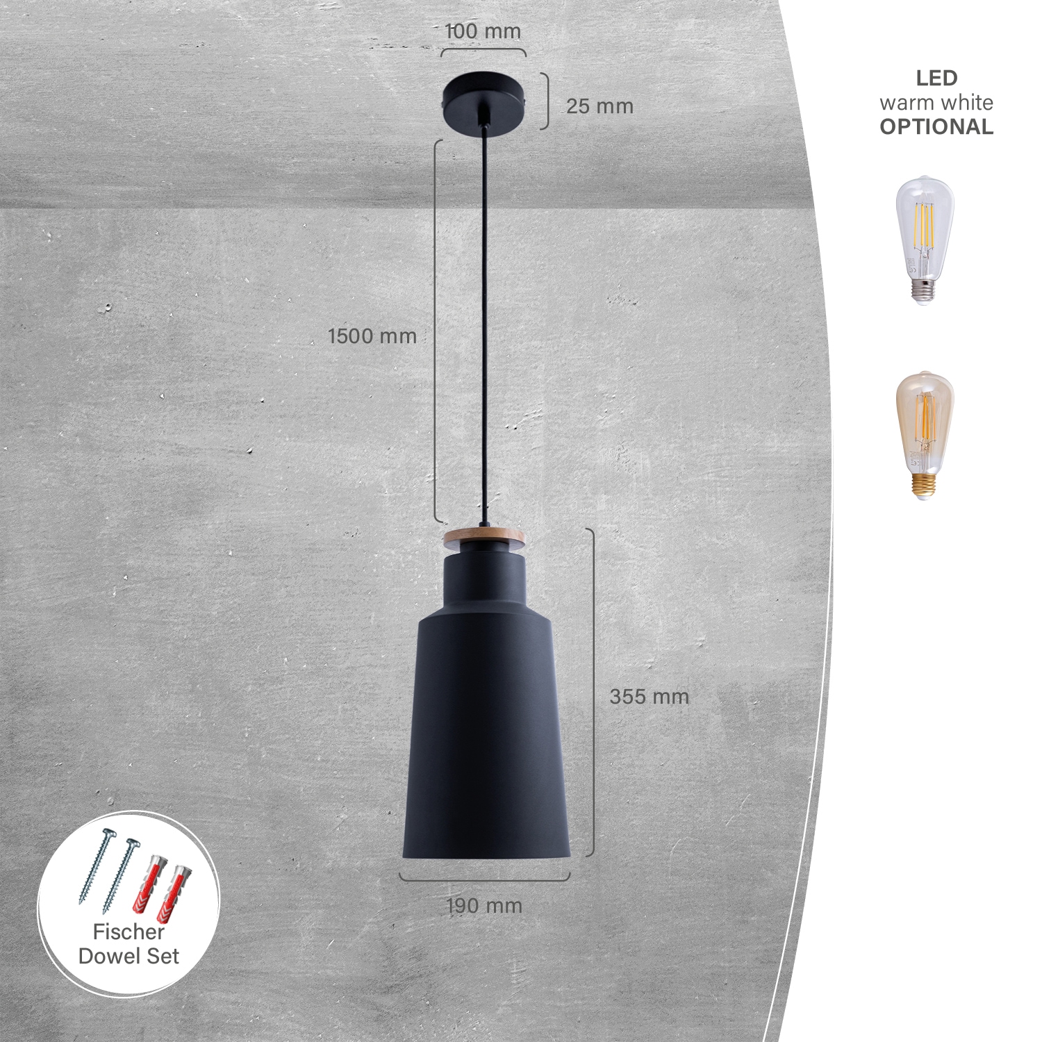 Paco Home Pendelleuchte »JACK I« E27 Hängelampe Esszimmer Küchenlampe Esstischlampe Skandinavisch E27