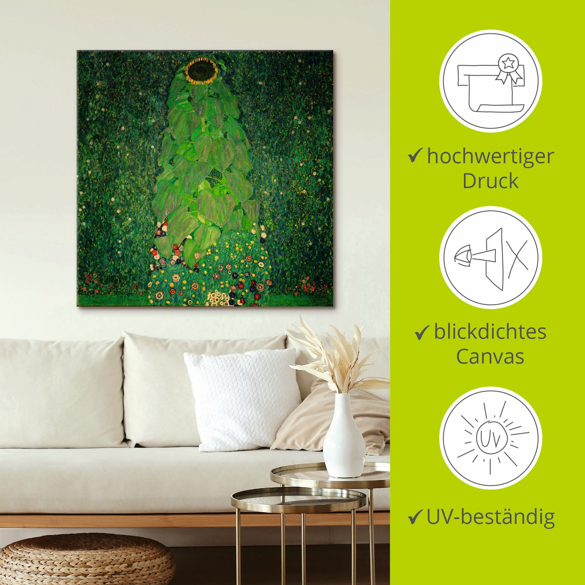 Artland Leinwandbild »Die Sonnenblume« Blumen 1 Stk. tlg. auf Holzrahmen gespannt