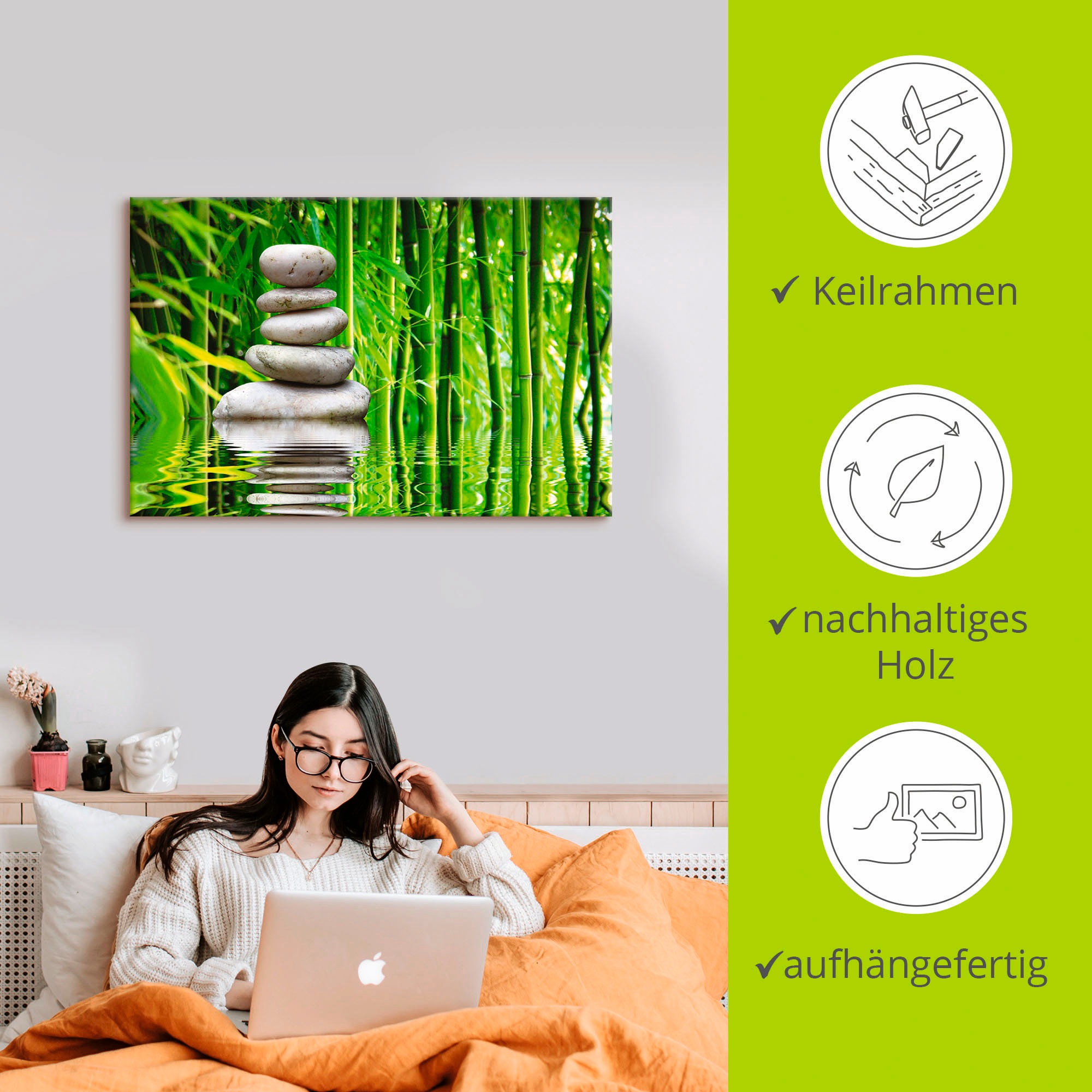 Artland Leinwandbild »Balance«, Zen, (1 St.), auf Keilrahmen gespannt