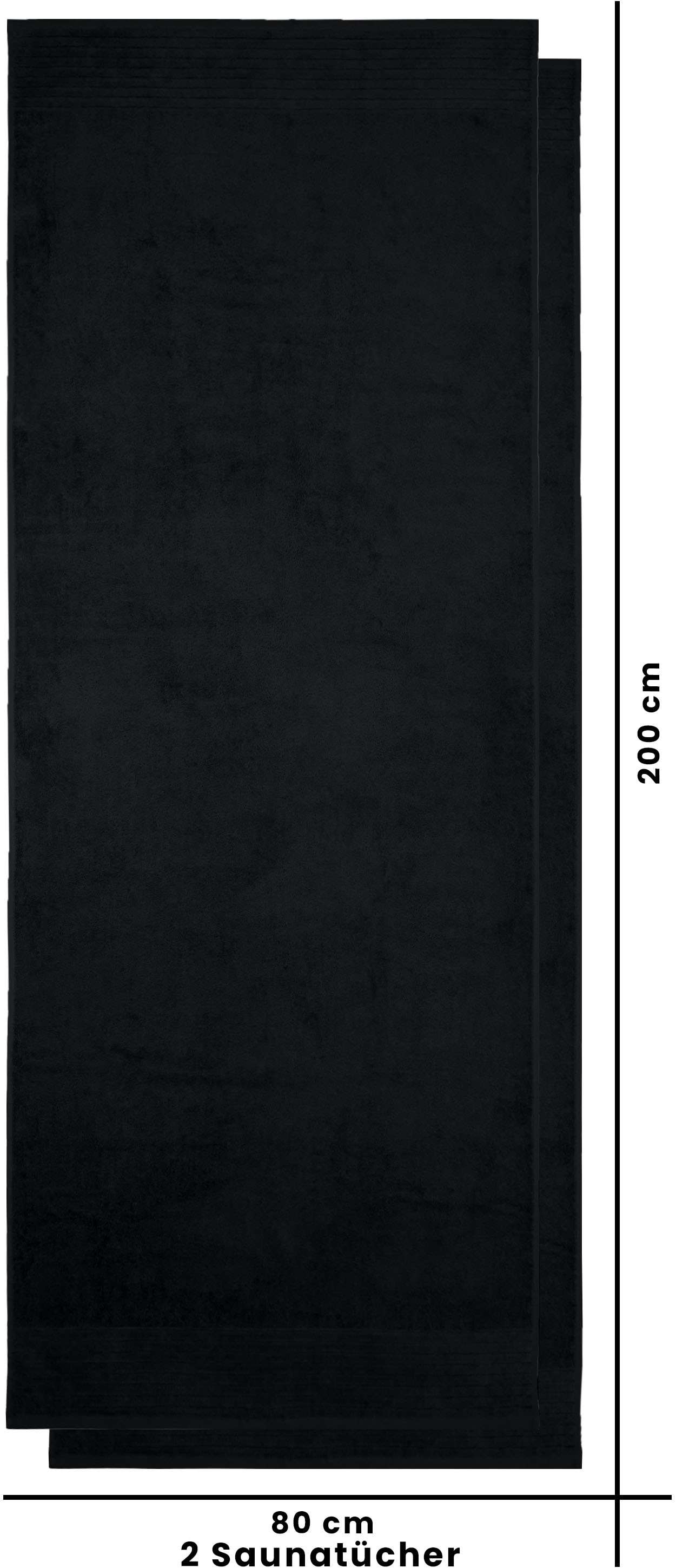 my home Saunatuch »Sanremo Premium, Premium Handtücher, 600 gr/m², 80x200cm«, (Set, 2 St., 2x 80x200), mit Bordüre, einfarbig, flauschig und weich, dicke Qualität