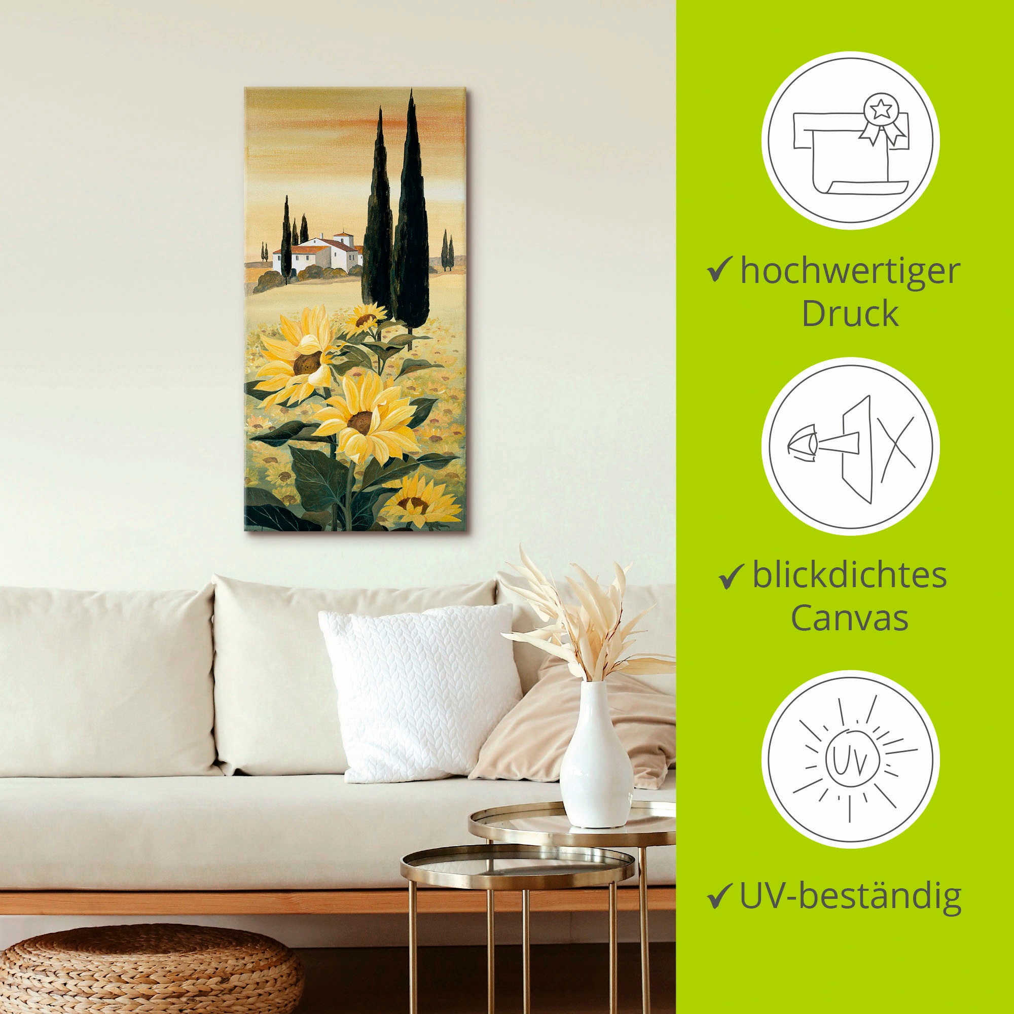 Artland Leinwandbild »Südliche Weite« Blumen 1 Stk. tlg. auf Holzrahmen gespannt