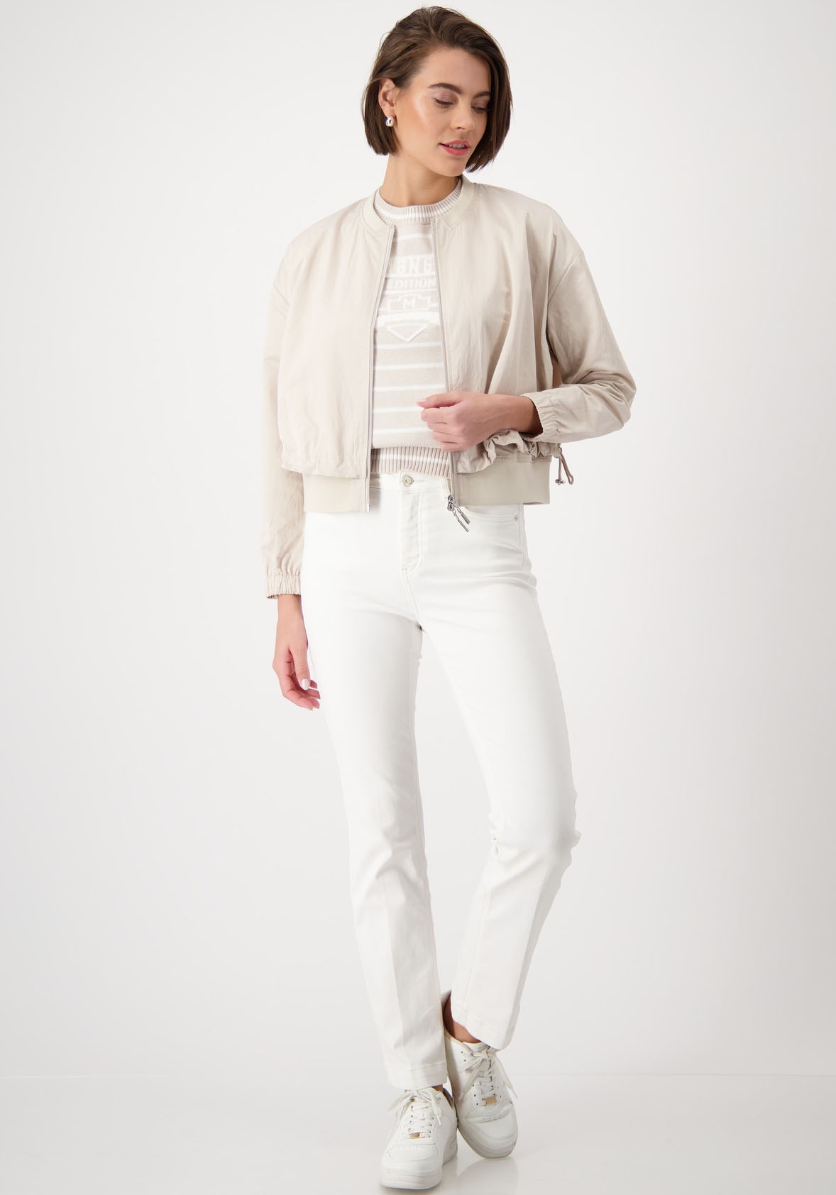 Monari Blouson »Jacke Nylon«, ohne Kapuze, mit Zwei-Wege-Reißverschluss