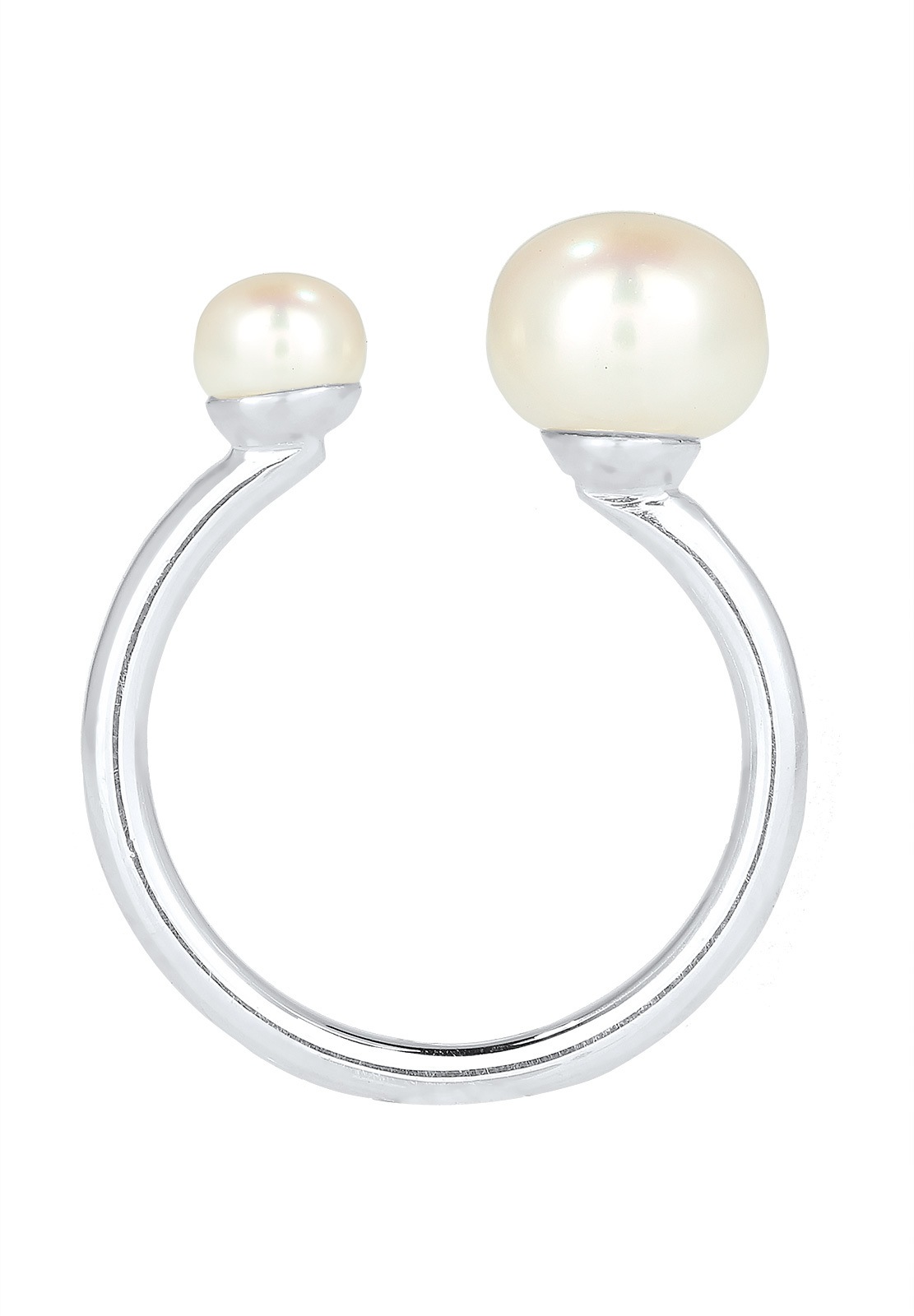 Elli Perlenring »Ring Süßwasserzuchtperle Modern 925 Silber«