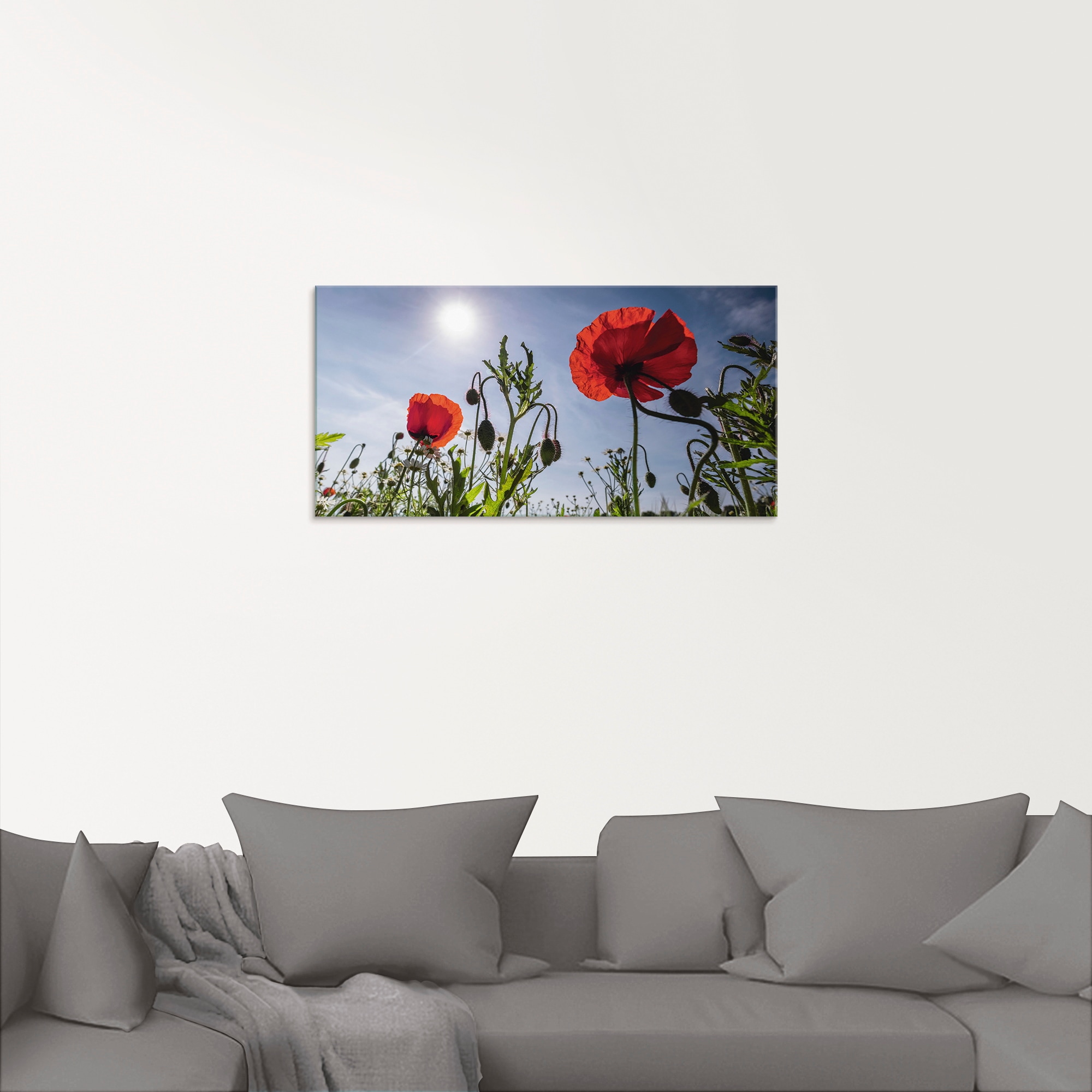 Artland Glasbild »Mohnblumen im Frühling«, Blumenwiese, (1 St.), in verschiedenen Größen