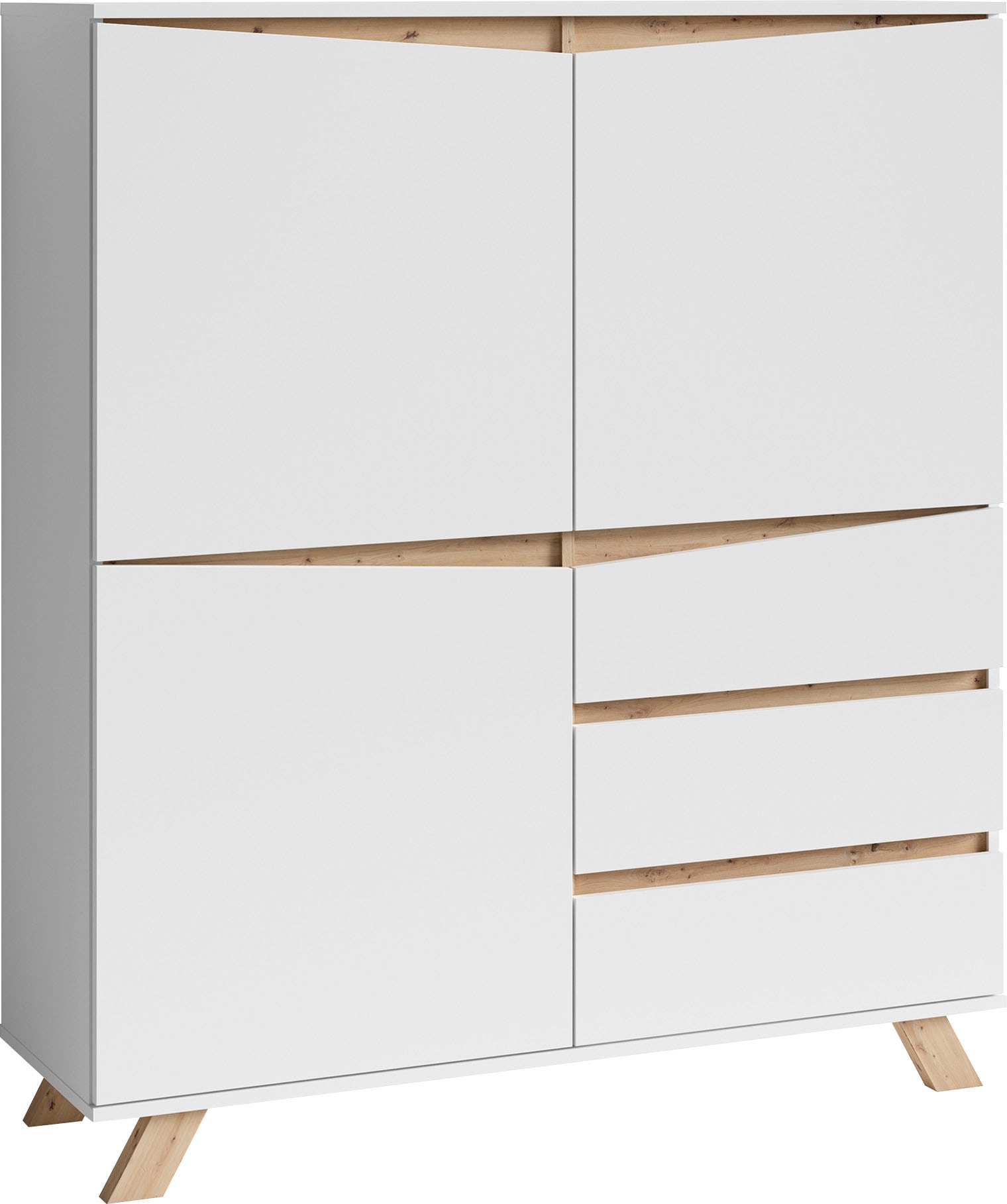 INOSIGN Highboard »Valentin«, 3 Schubkästen und 3 Türen, Breite 120cm in modernem Scandi - Design
