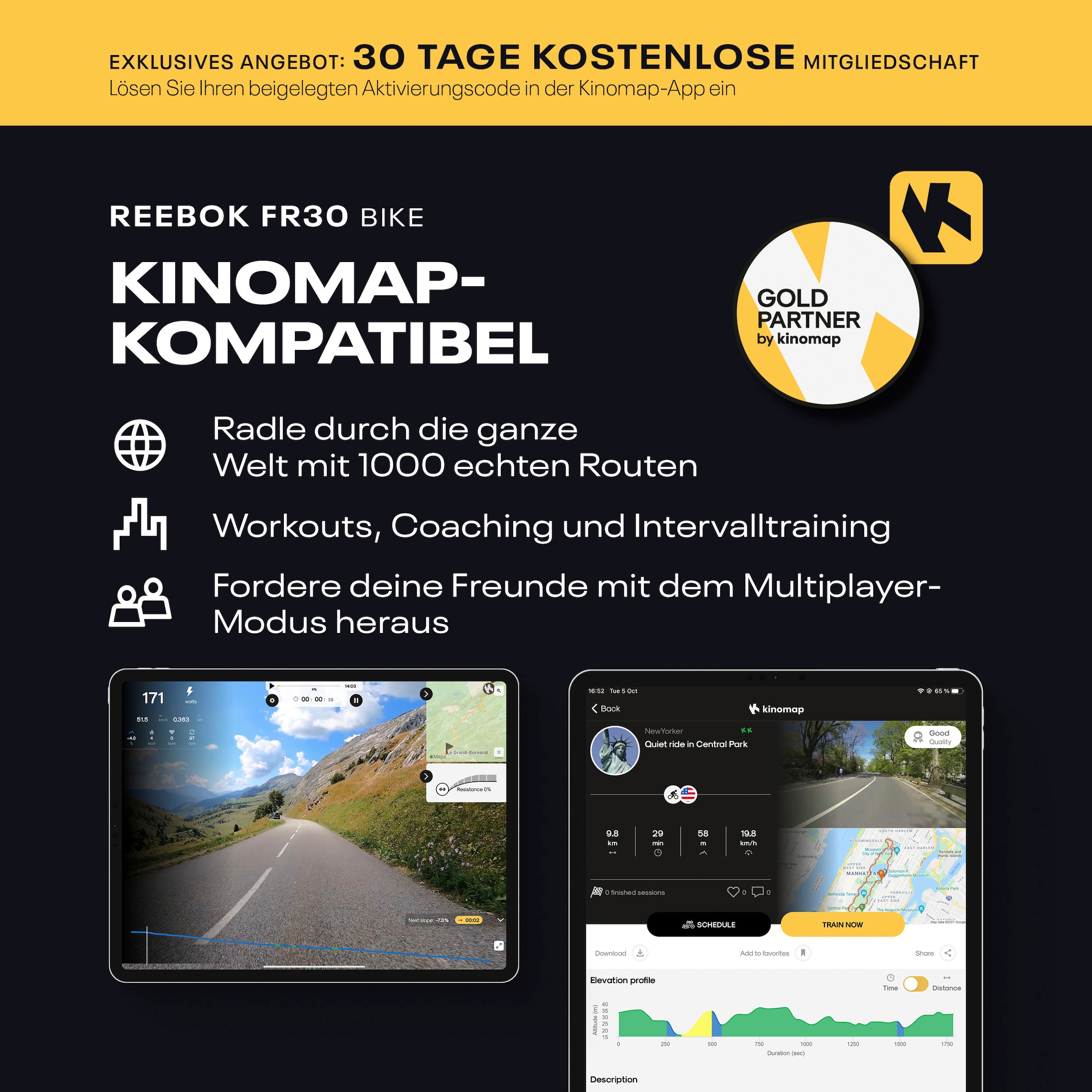 Reebok Ergometer »FR30« 120 kg max. Benutzergewicht, Fahrrad, 18 Widerstandsstufen