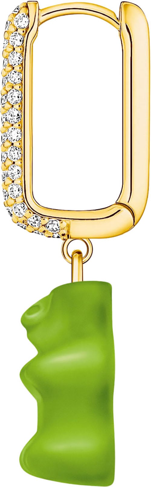THOMAS SABO Single-Creole »THOMAS SABO x HARIBO Schmuck: Große Einzel-Creole mit Goldbär«, mit Kristallglas, Zirkonia (synth.)