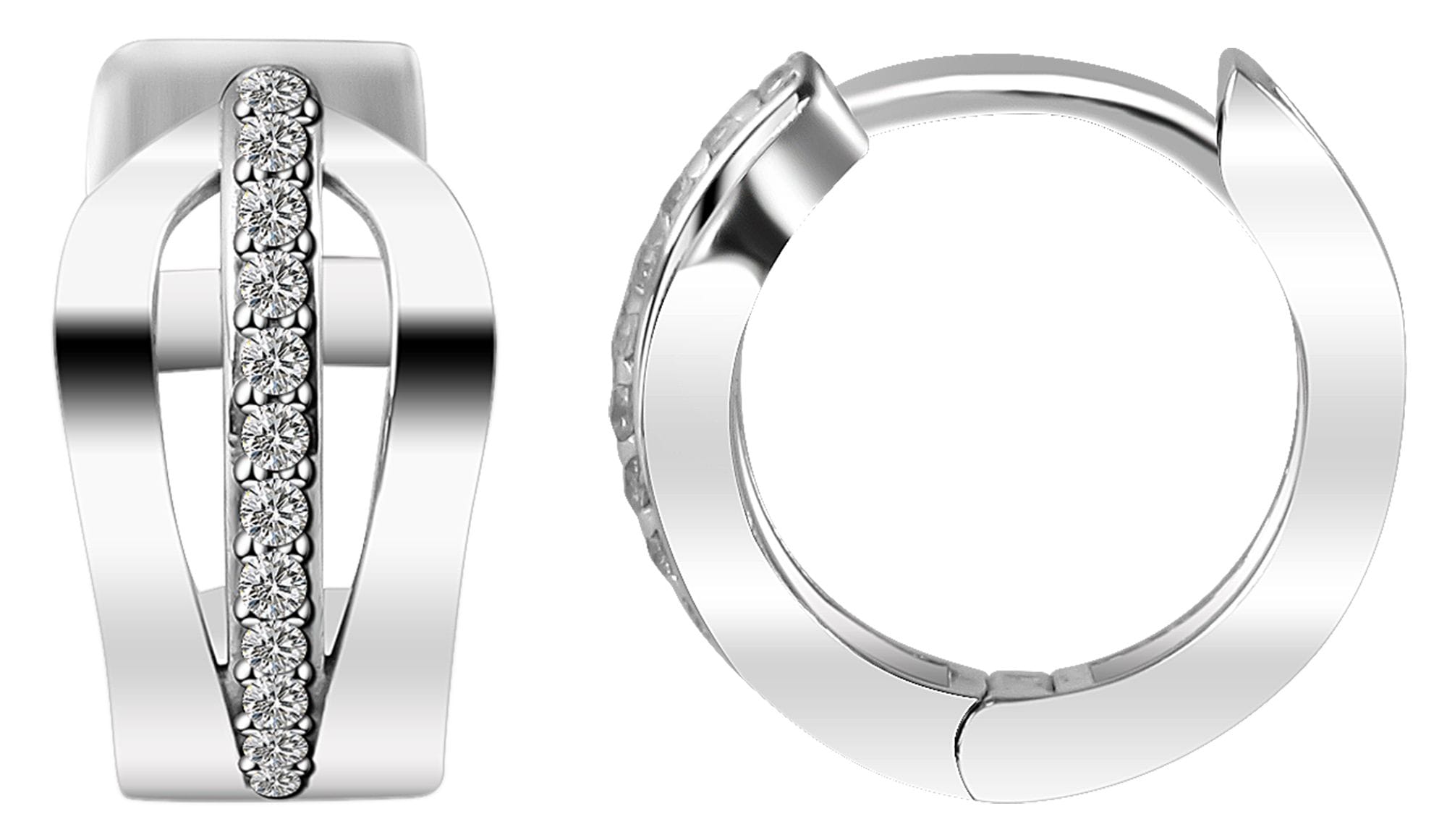 Adelia´s Paar Creolen »Damen Ohrringe ¿ Klappcreole aus 925 Silber mit Zirkonia«