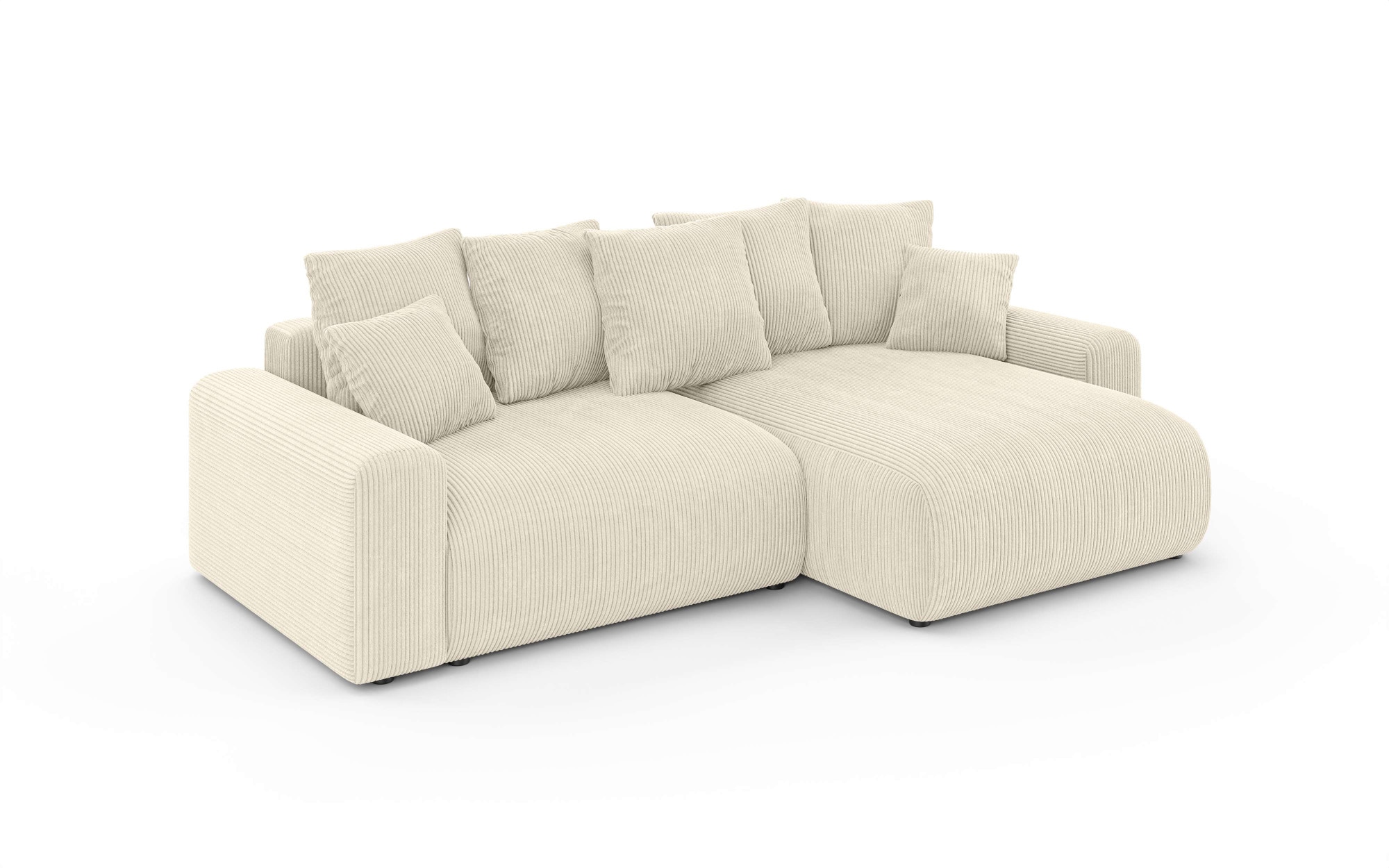 Home affaire Ecksofa »LAKESIDE klein mit Bettfunktion und Bettkasten, B/T/H 235/142/84 cm«, L-Form, Recamiere beidseitig montierbar, mit Wellenunterfederung