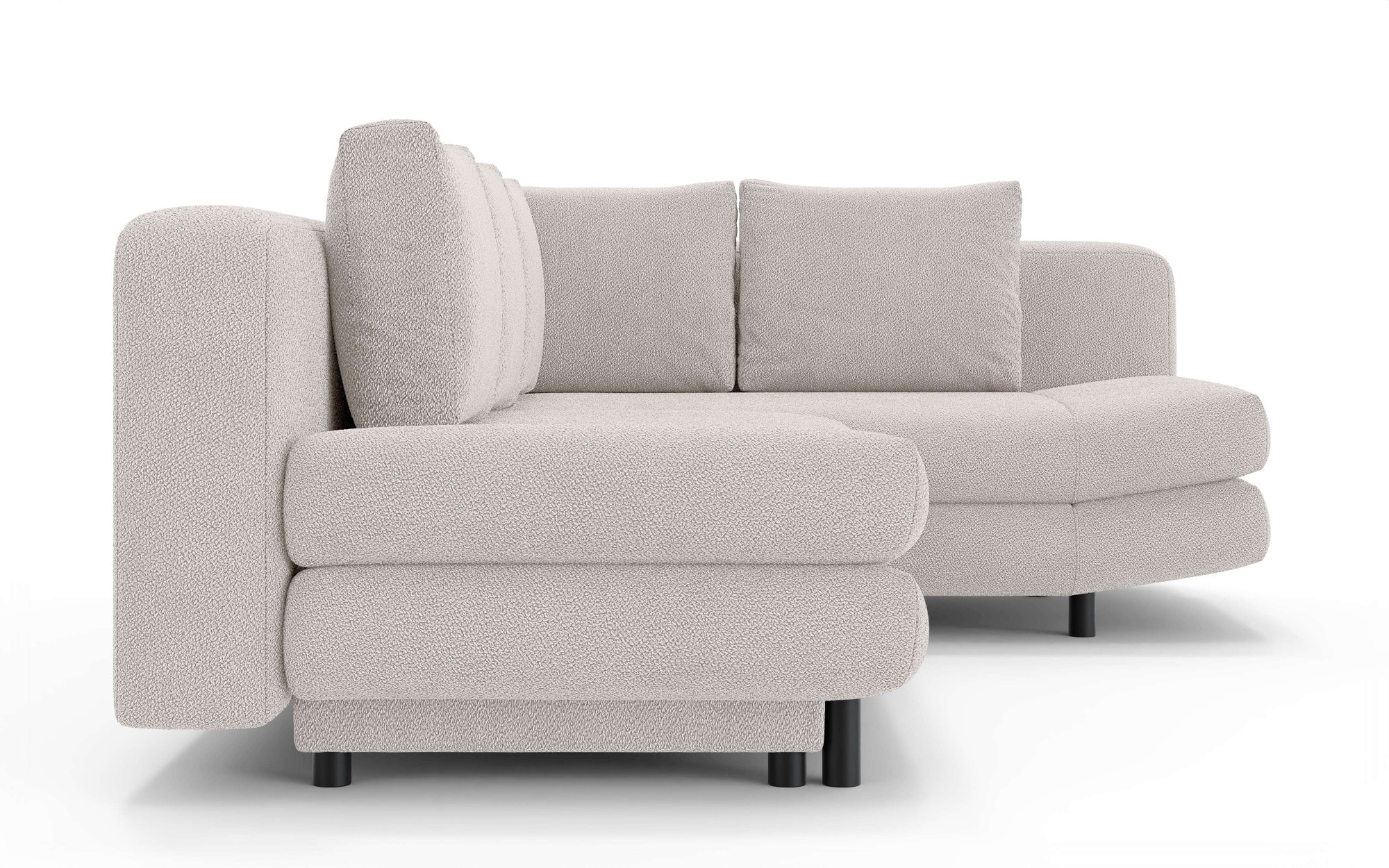 Home affaire Ecksofa »LENNARA Schlafsofa mit Bettkasten, Maße B/T/H: 234/179/85 cm«, L-Form mit Ottomane rechts/links, mit Wellenunterfederung