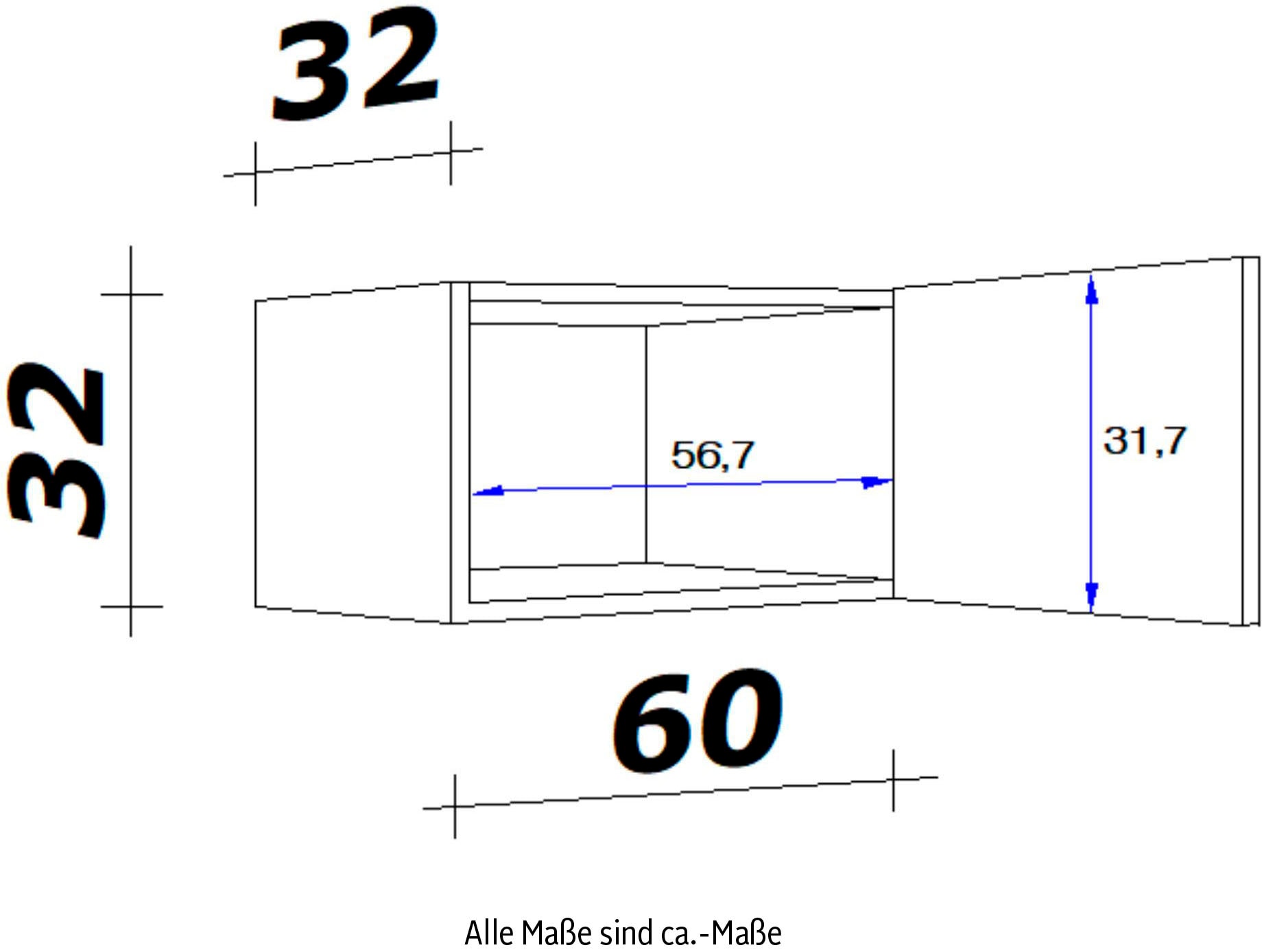 Flex-Well Kurzhängeschrank »Riva«, (B x H x T) 60 x 32 x 32 cm