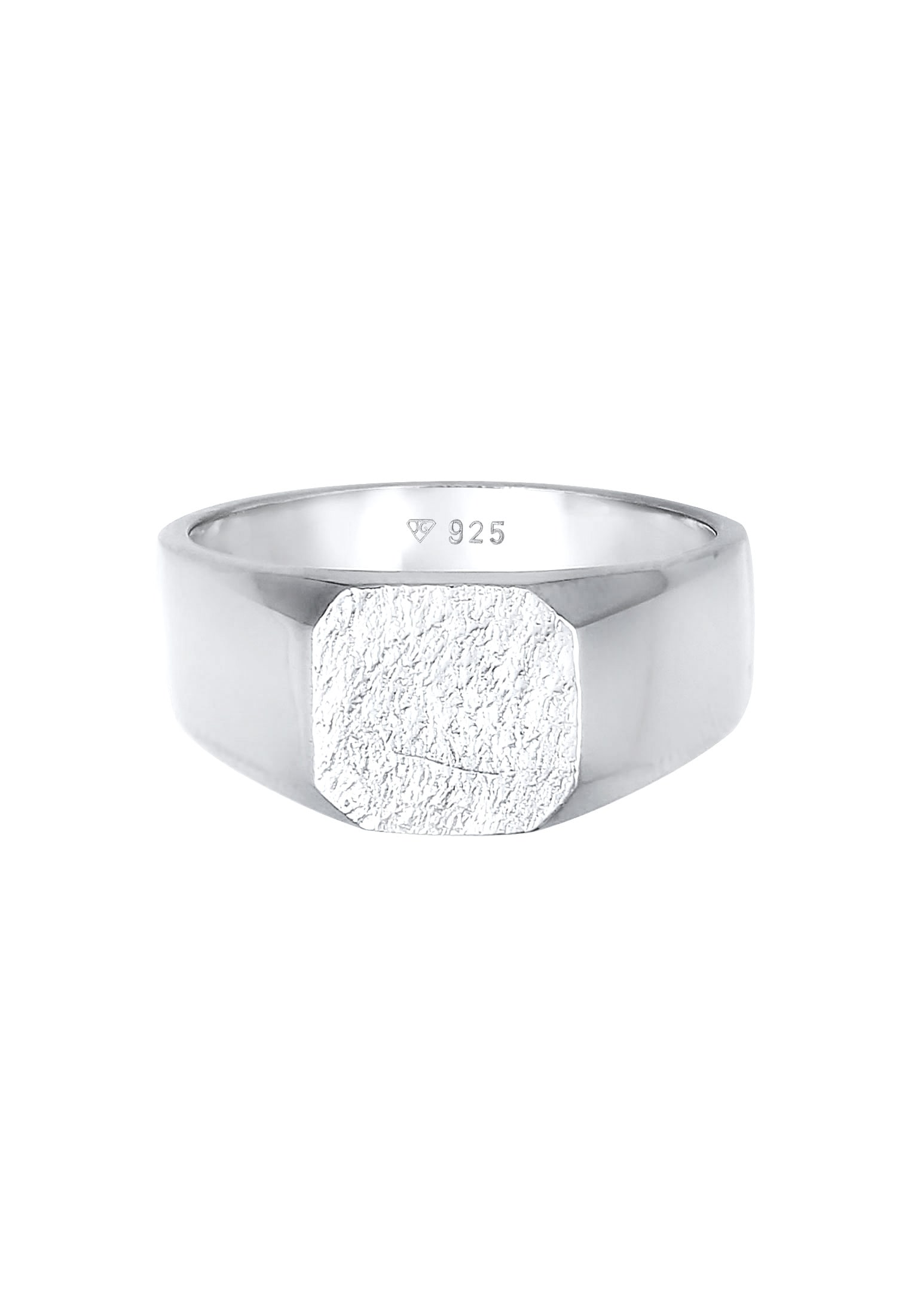 Kuzzoi Siegelring »Ring Basic Siegelring Herren Quadrat Matt 925 Silber«