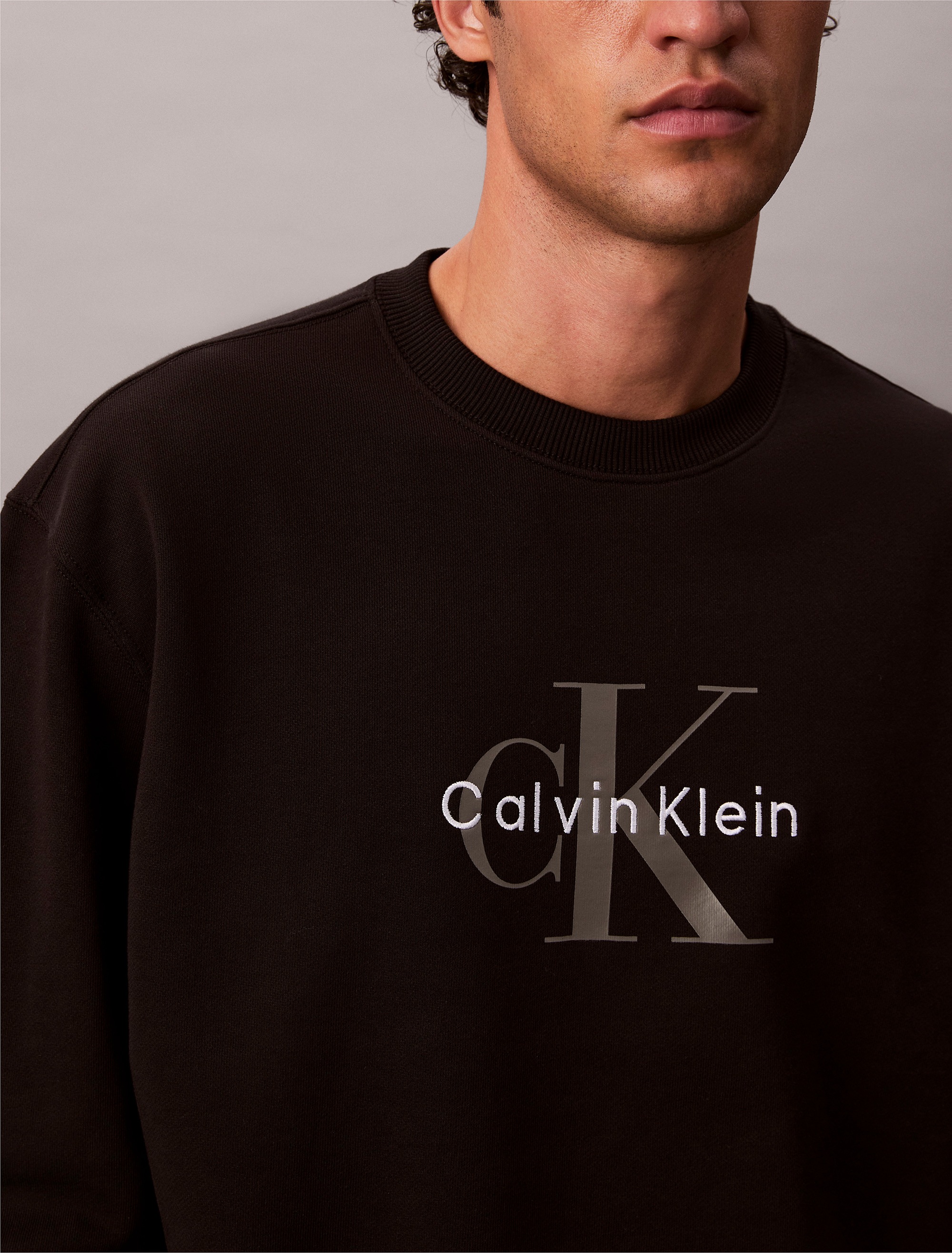 Calvin Klein Jeans Sweatshirt »LS EU 350TERRY MONOLOGO CN SWTSH« Rundhalsausschnitt, regular fit