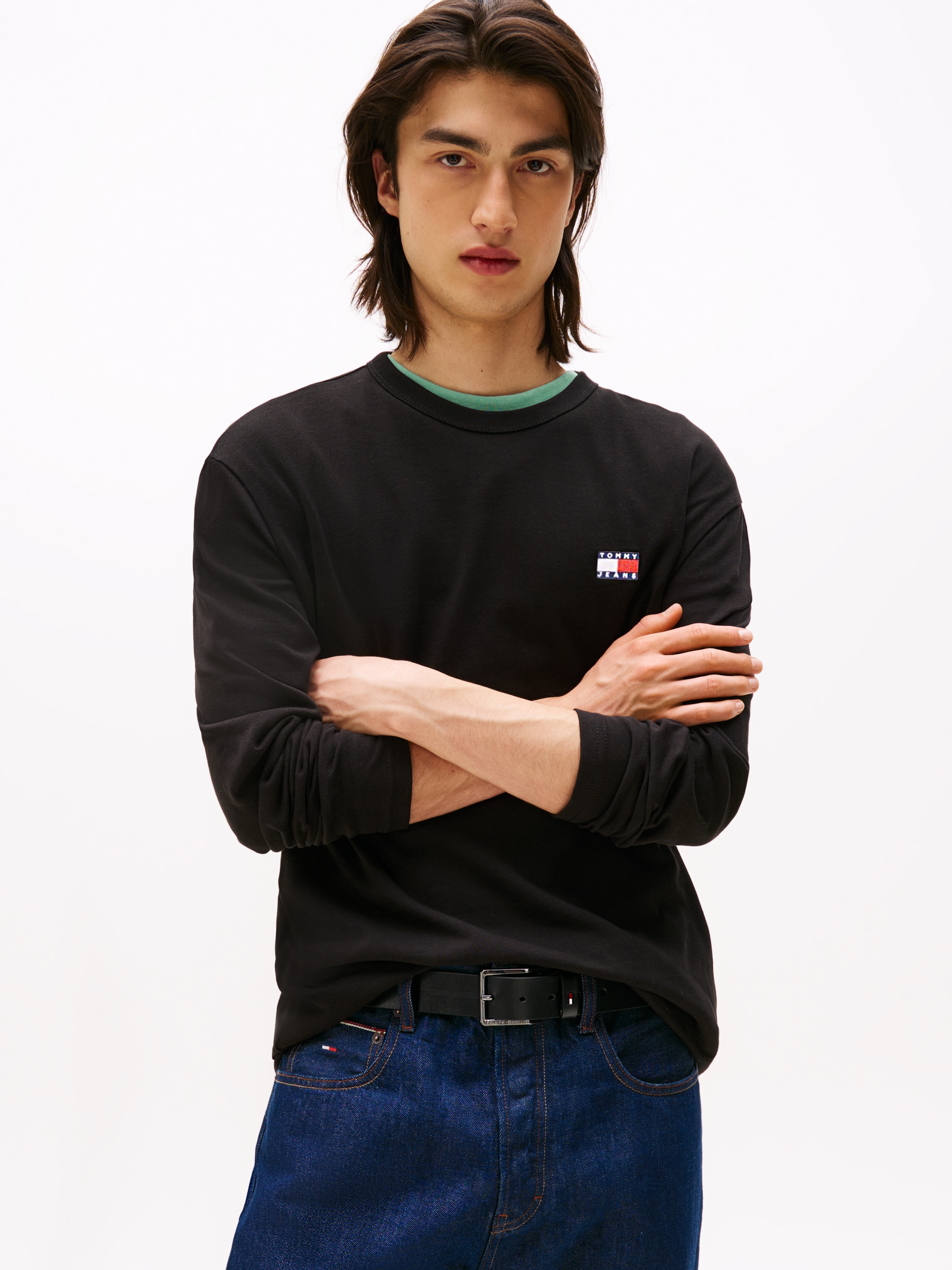 Tommy Jeans Langarmshirt »TJM REG BADGE TEE LS EXT«