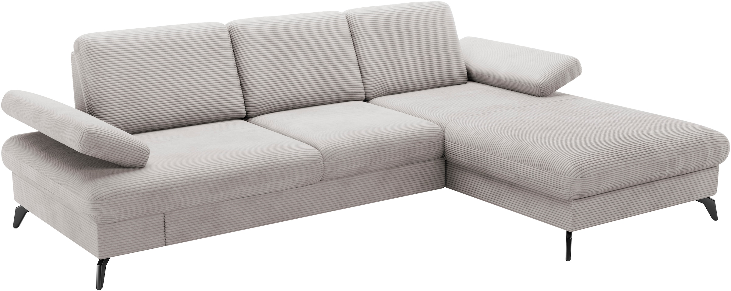 sit&more Ecksofa »Morris Jubi L-Form, B: 247 cm«, mit Armteilfunktion & 1 Zierkissen, optional Bettfunktion