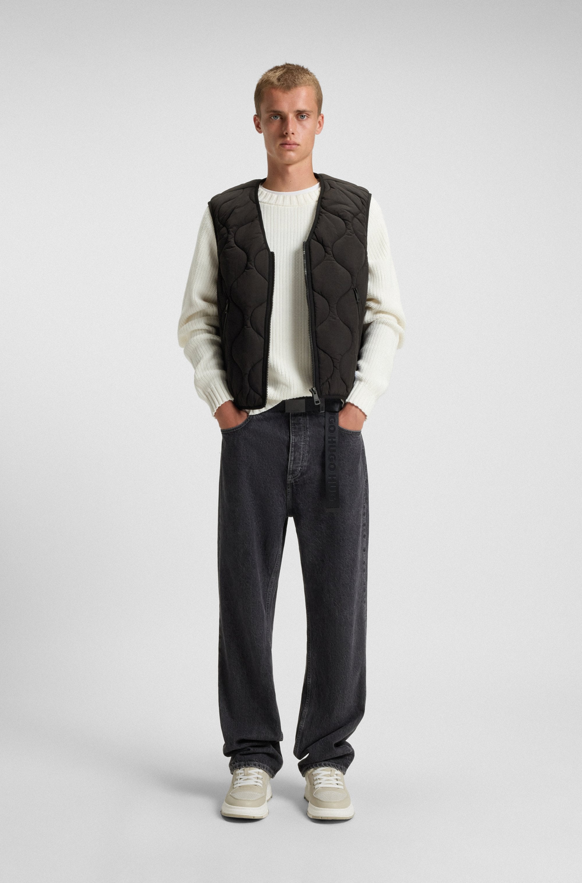 HUGO Blue Steppweste »Bocolino«, V-Ausschnitt, relaxed fit, Reißverschluss