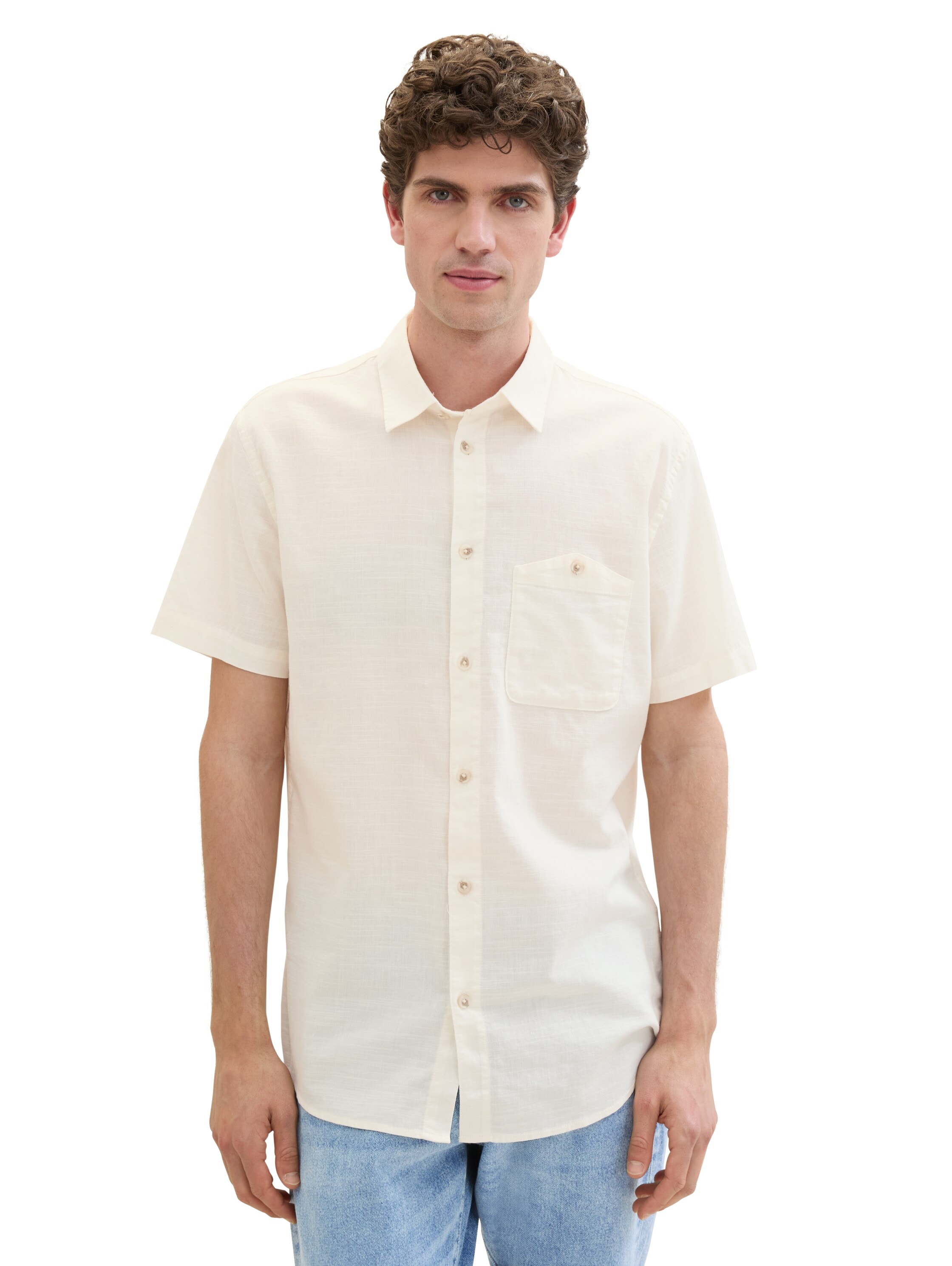 TOM TAILOR Denim Kurzarmhemd, mit melierter Optik