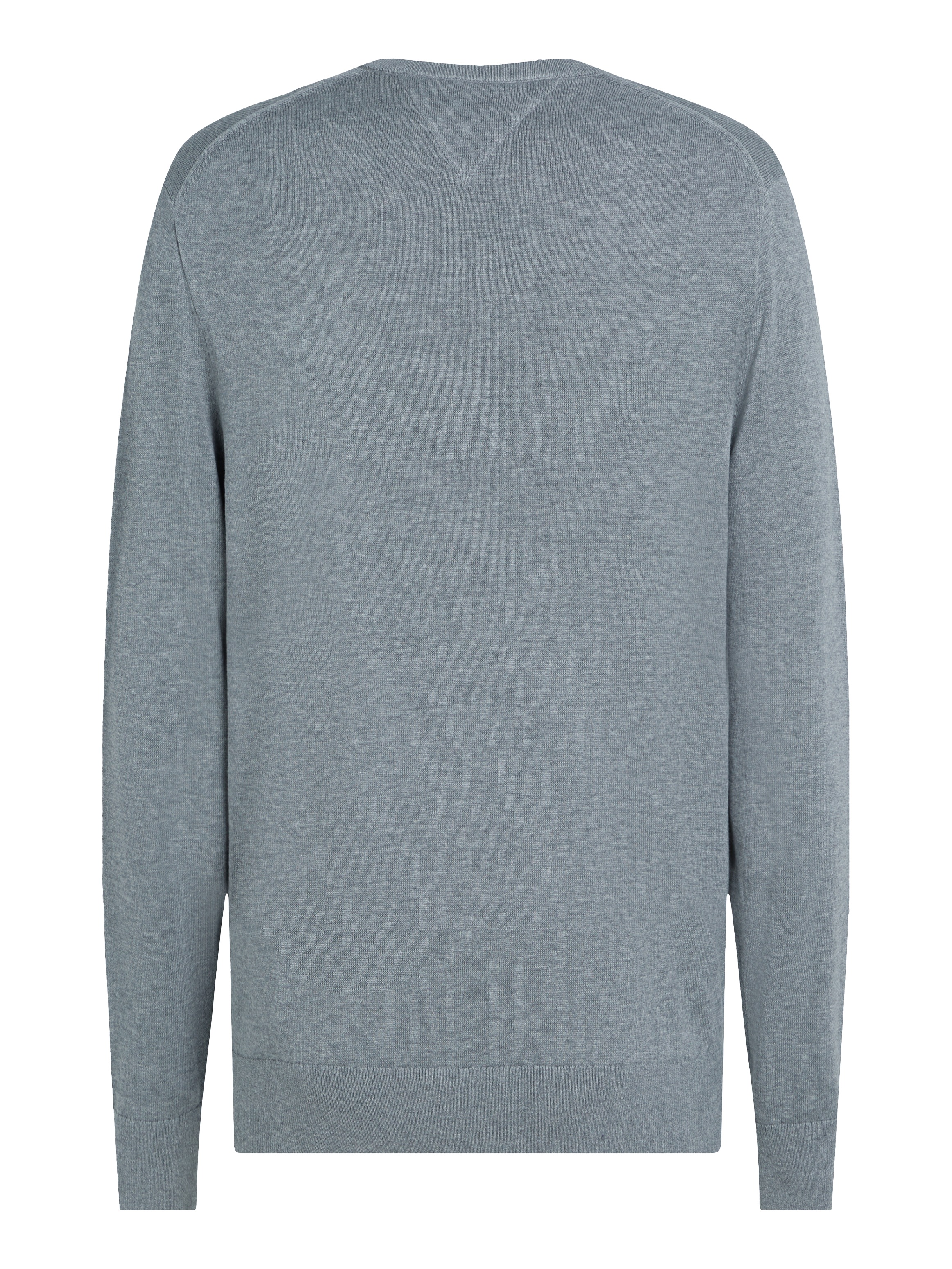 Tommy Hilfiger Strickpullover »ESSENTIAL COTTON V NECK mit V-Ausschnitt und Stickerei«, unifarben, casual, regular fit, Baumwolle, V-Ausschnitt