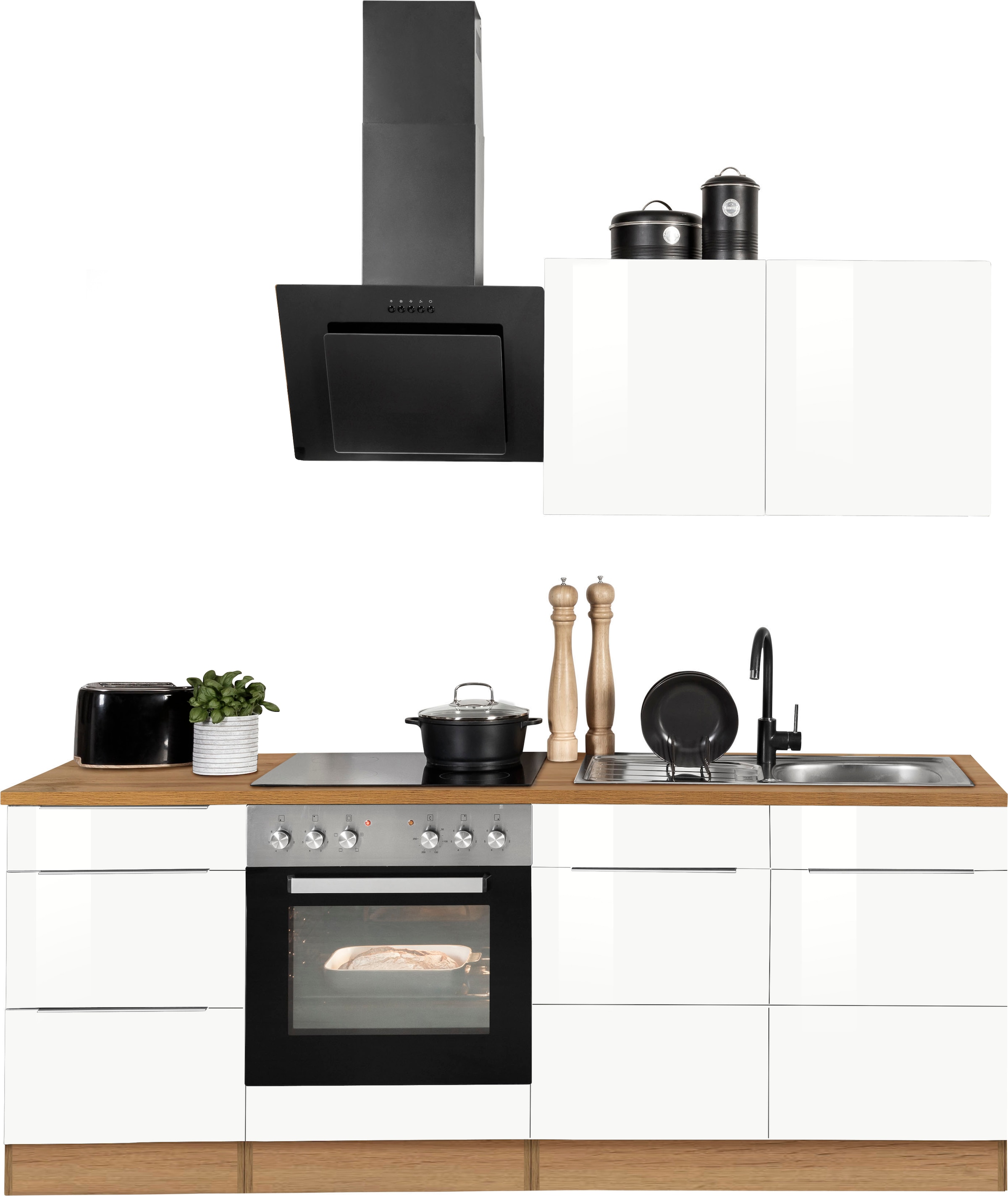 HELD MÖBEL Küchenzeile »Brindisi«, mit cm 210 OTTO kaufen bei E-Geräten, online Breite
