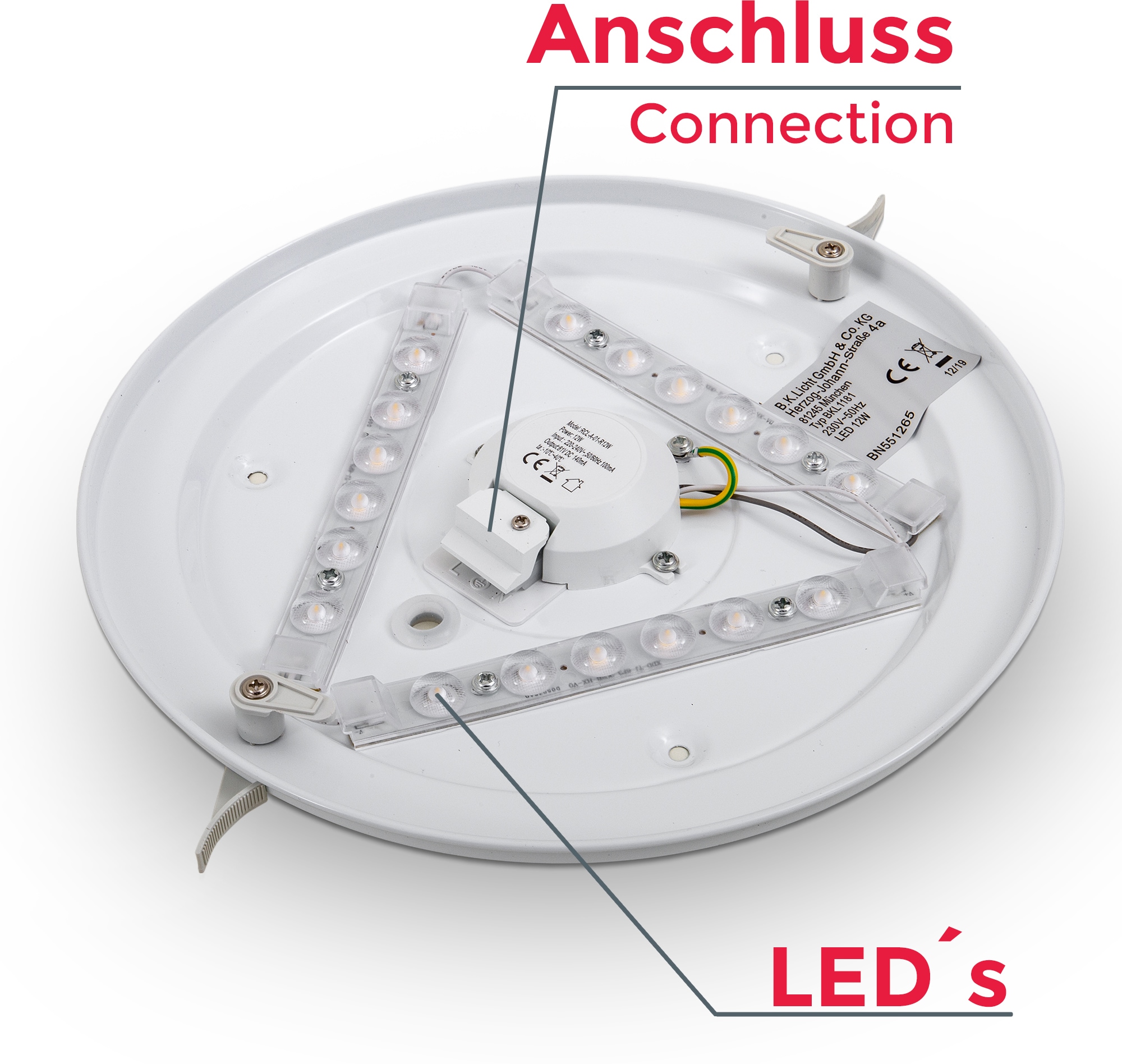 B.K.Licht LED Deckenleuchte »Leonis«, 1 flammig, Leuchtmittel LED-Board | LED fest integriert, LED Deckenlampe 28cm 12W Wohnzimmer Design-Lampe Leuchte Weiß