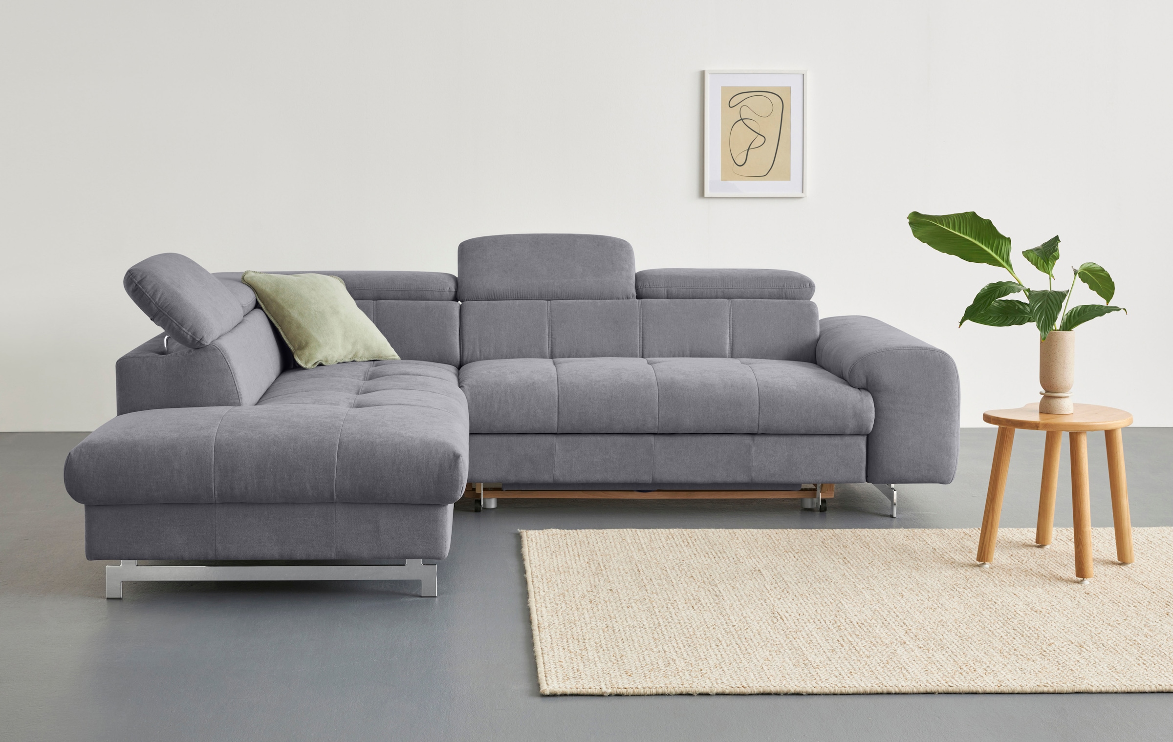 COTTA Ecksofa »Chef L-Form«, mit Kopfteilverstellung, wahlweise mit Bettfunktion