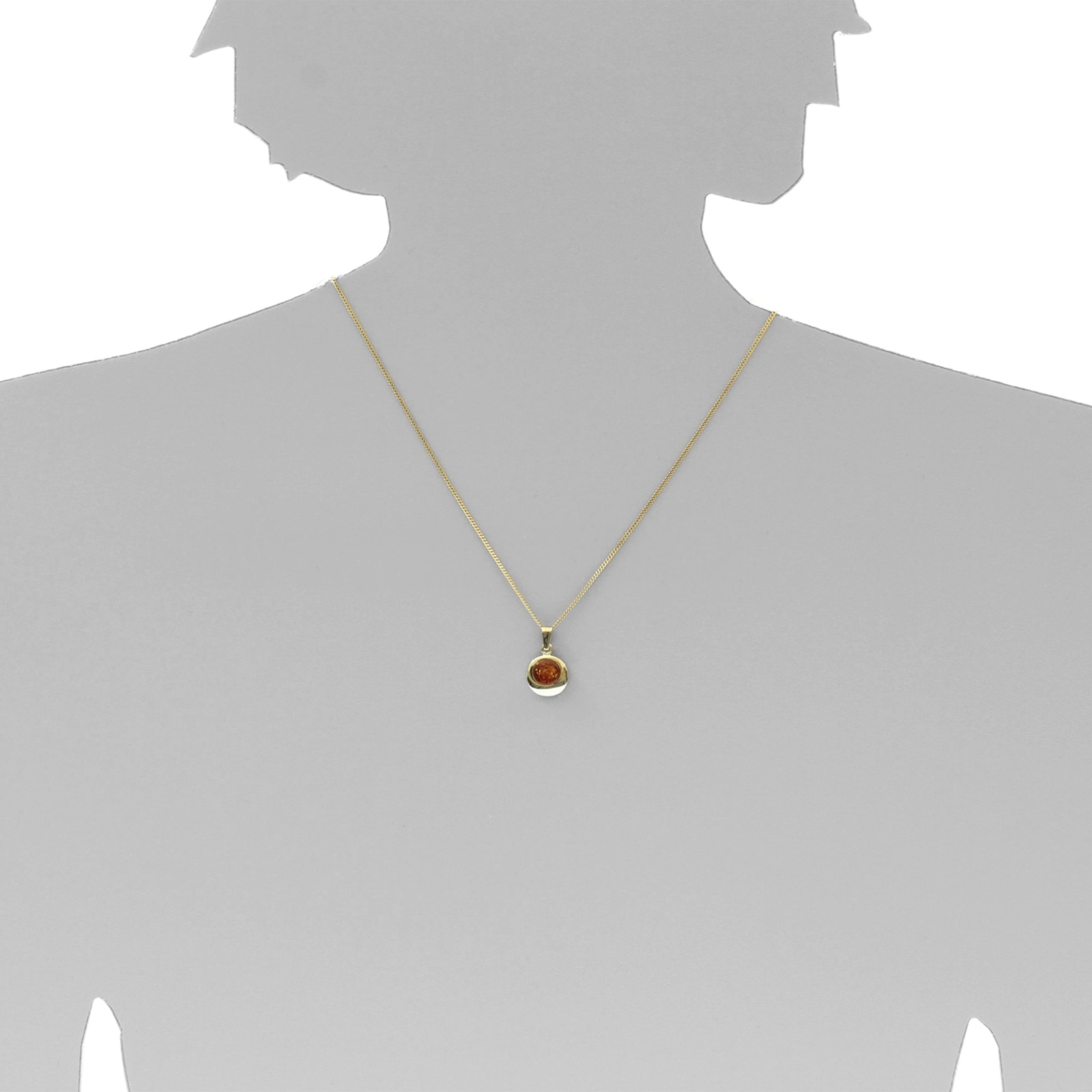 OSTSEE-SCHMUCK Kette und Anhänger Set »- Alina 12 mm - Gold 333/000 - Bernstein«