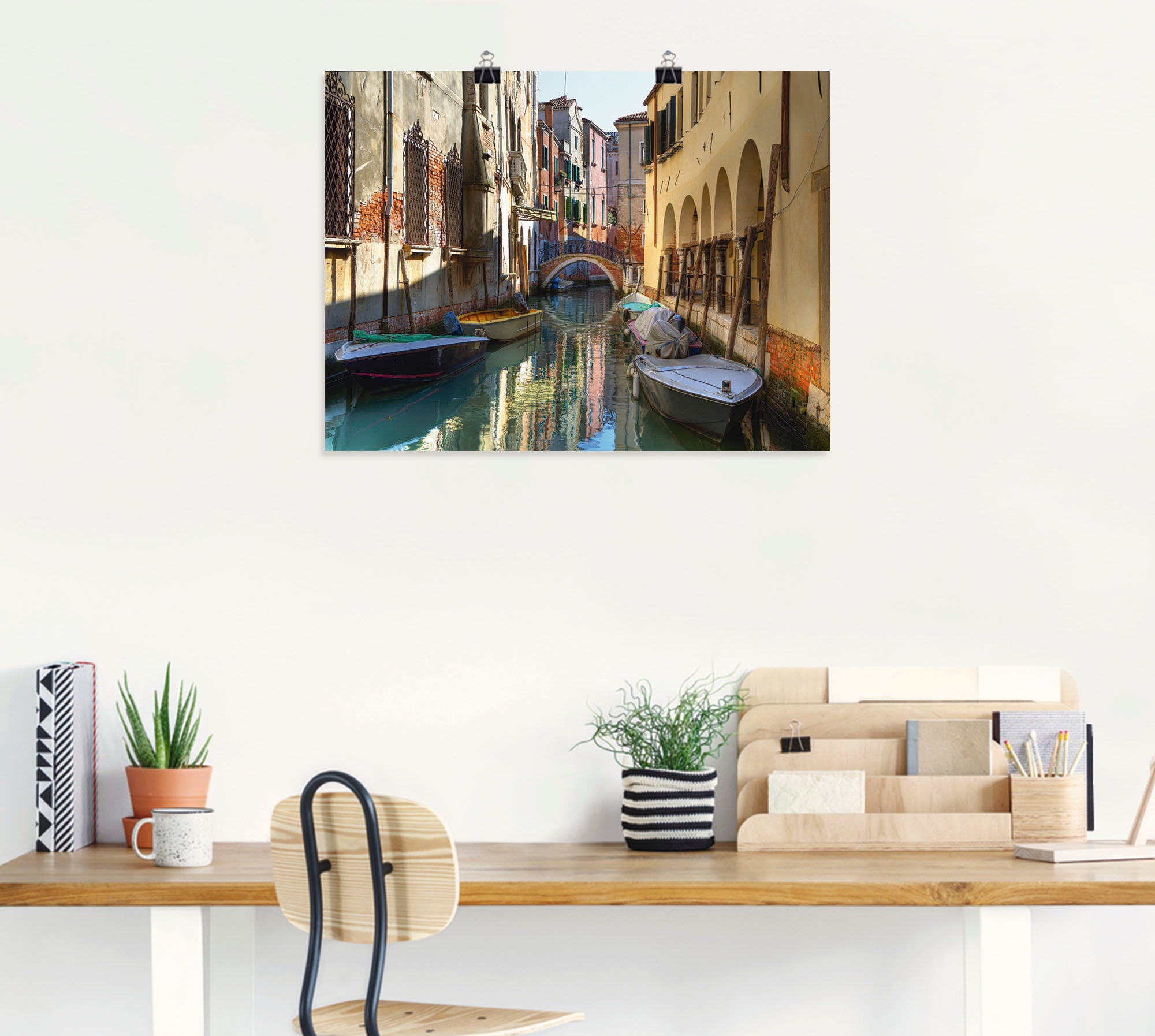 Artland Wandbild »Boote auf Kanal in Venedig«, Italien, (1 St.), als Alubild, Outdoorbild, Leinwandbild, Poster in verschied. Größen
