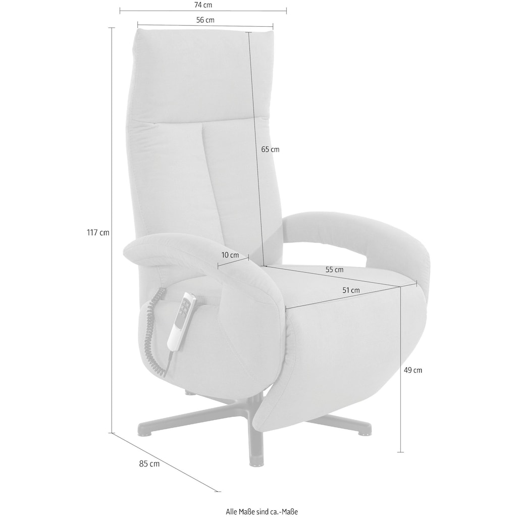 sit&more TV-Sessel »Tycoon«, wahlweise manuell, mit zwei Motoren oder mit Akku oder mit 2 Motoren