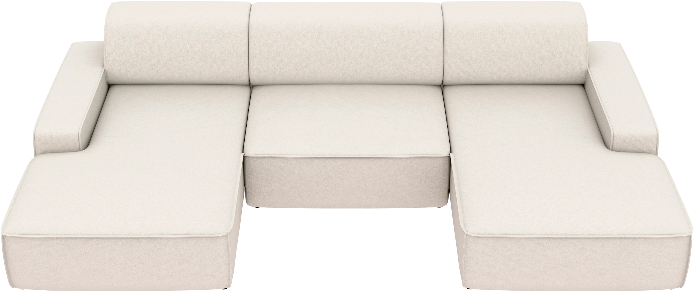 TRENDMANUFAKTUR Wohnlandschaft »Graz, wahlweise mit Sitzvorschub und Bettkasten, U-Form, Breite 329 cm« in Cord-, haustierfreundlichem LEO Struktur- oder LUMOS-3D-Bezug