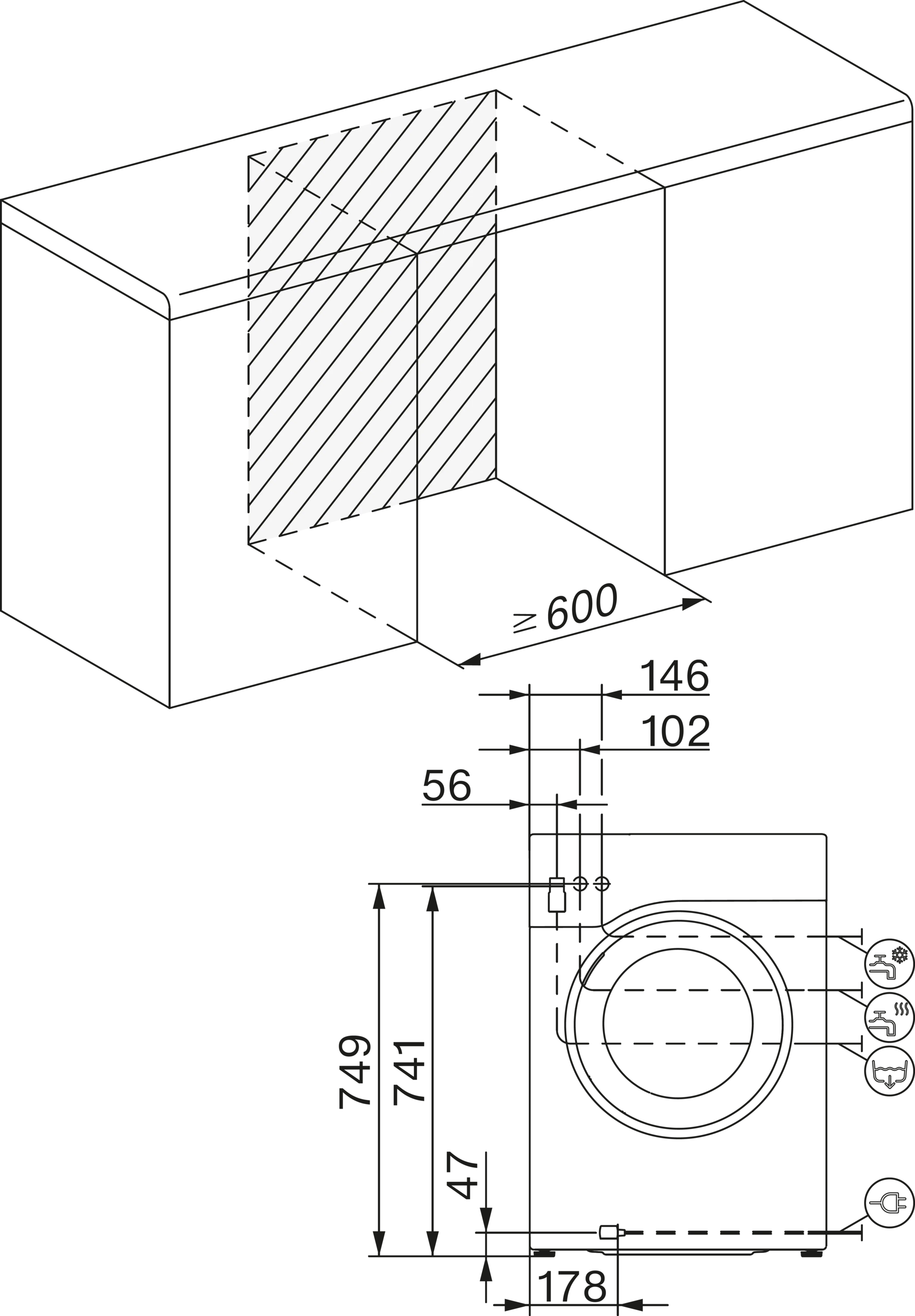 Miele Waschmaschine, WSB203 WCS 8kg, 8 kg, 1400 U/min