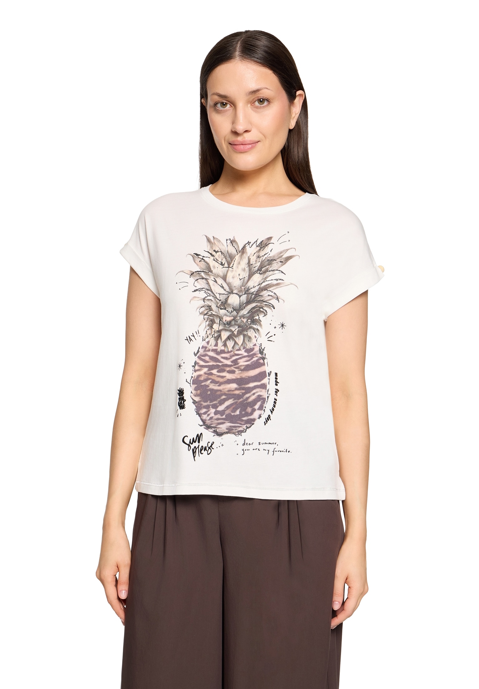 Cartoon Print-Shirt »Printshirt mit Ärmelaufschlag«