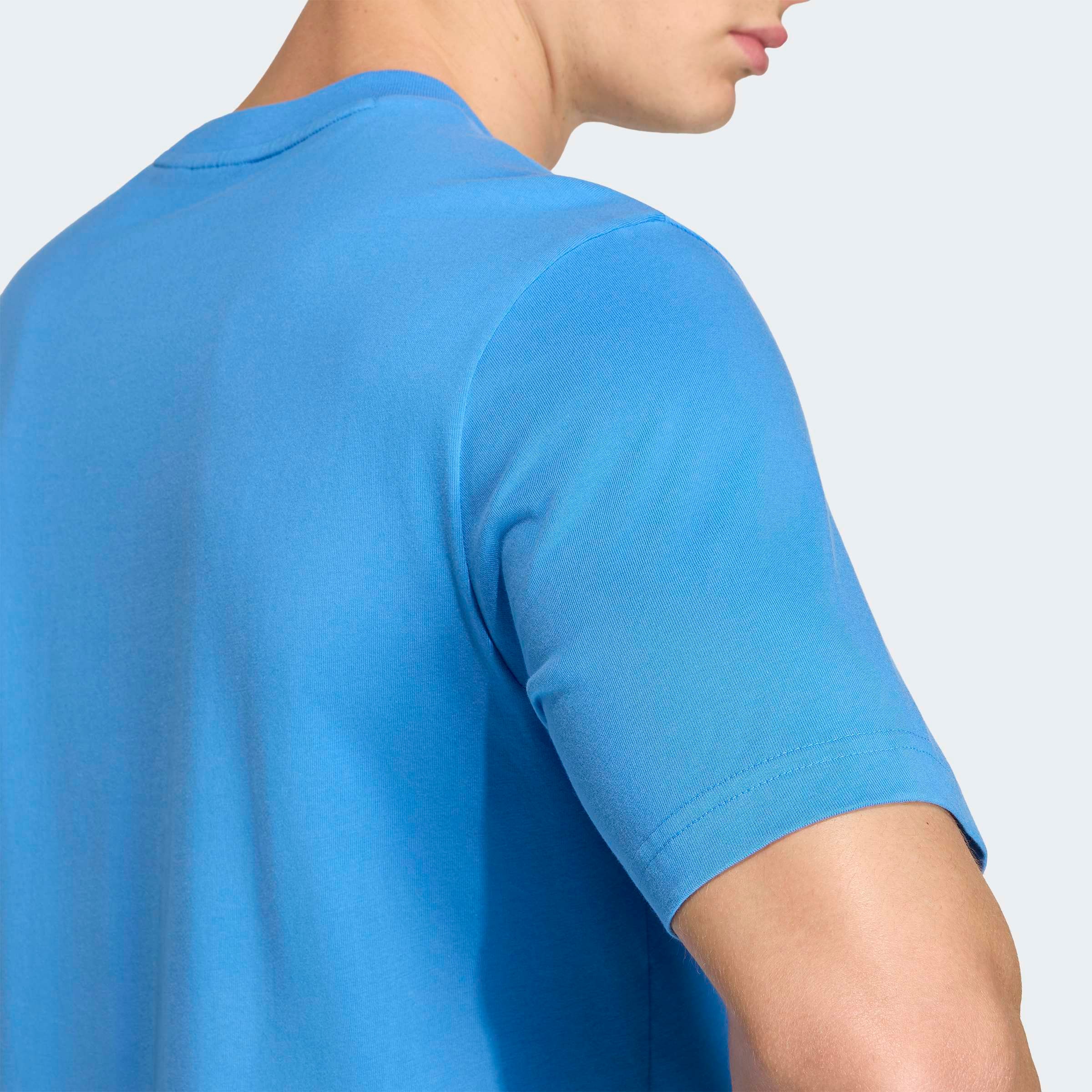 adidas Sportswear T-Shirt »ESSENTIALS LINEAR SINGLE JERSEY« überschnittene Schultern, Kurzarmdesign, aus Baumwolljersey