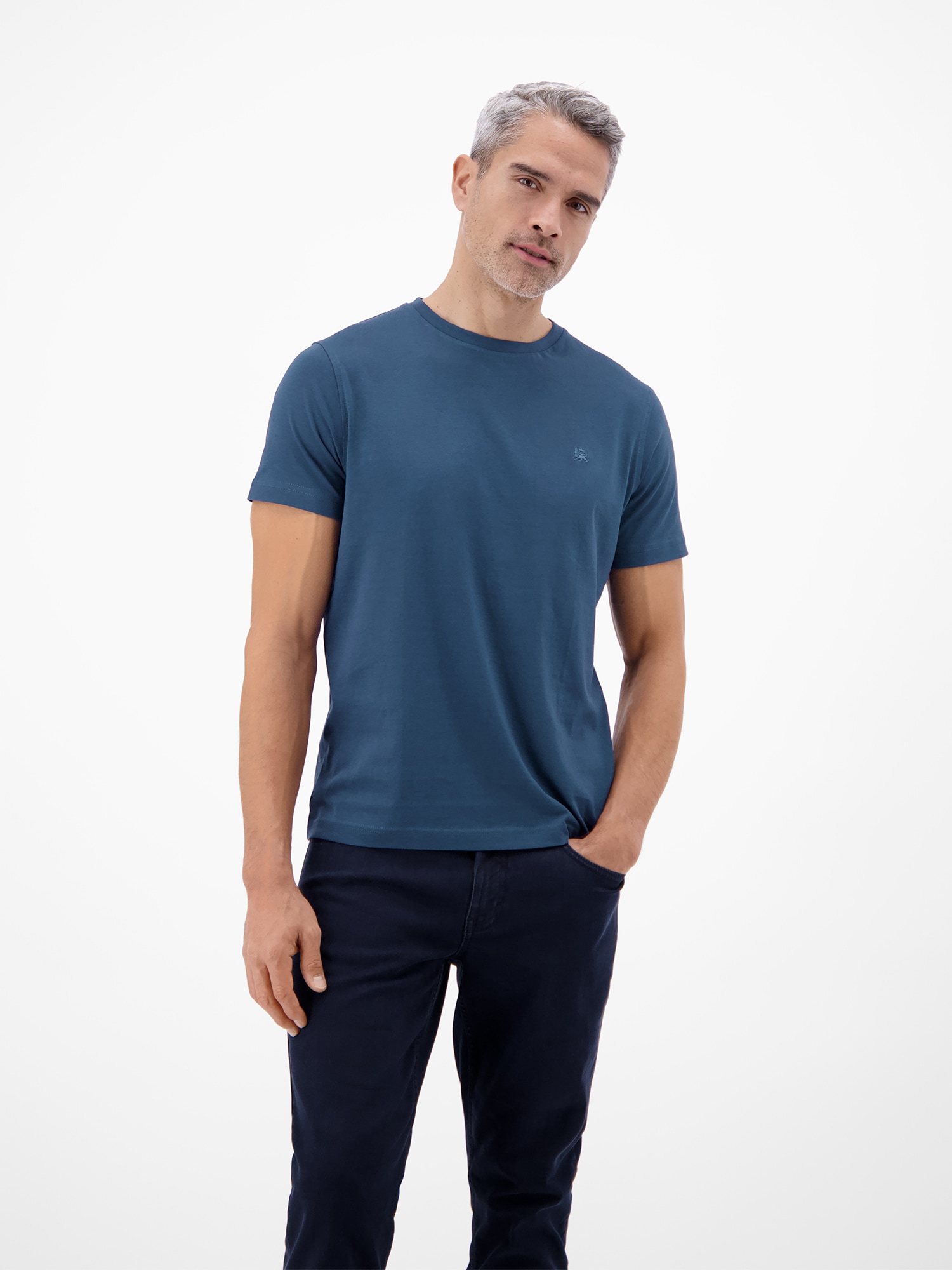 LERROS T-Shirt »T-Shirt mit Rundhalsausschnitt« Herren Shirt aus 100% Baumwolle, einfarbig, Jersey-Qualität