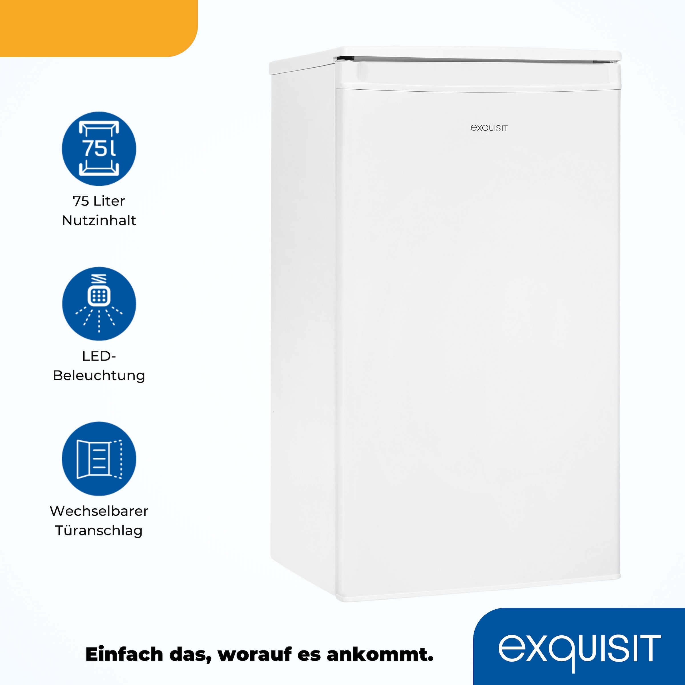 exquisit Vollraumkühlschrank »KS85-V-0O91E weiss«, 76 L Volumen