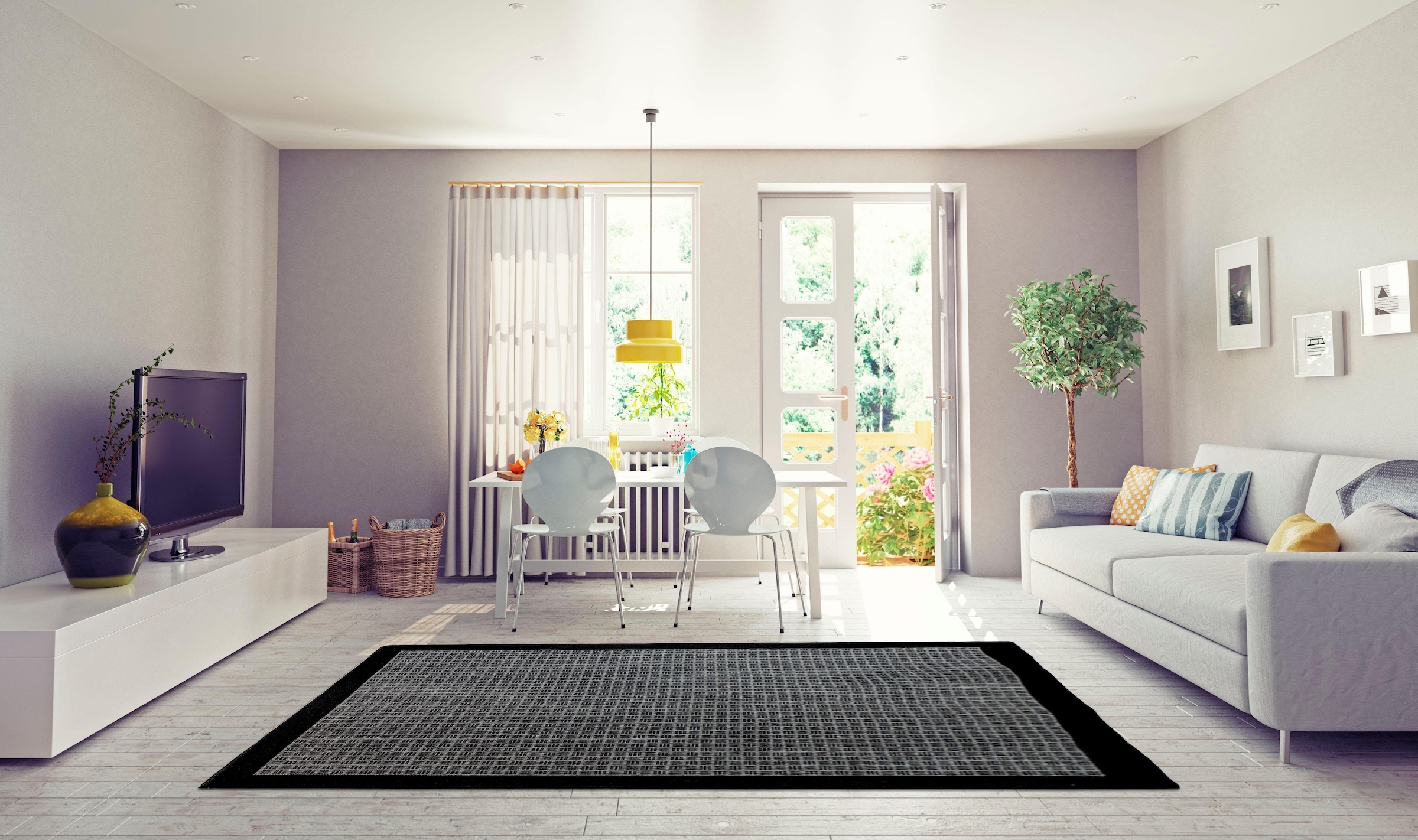 my home Teppich »Vidal«, rechteckig, 5 mm Höhe, In- und Outdoor geeignet, Wohnzimmer