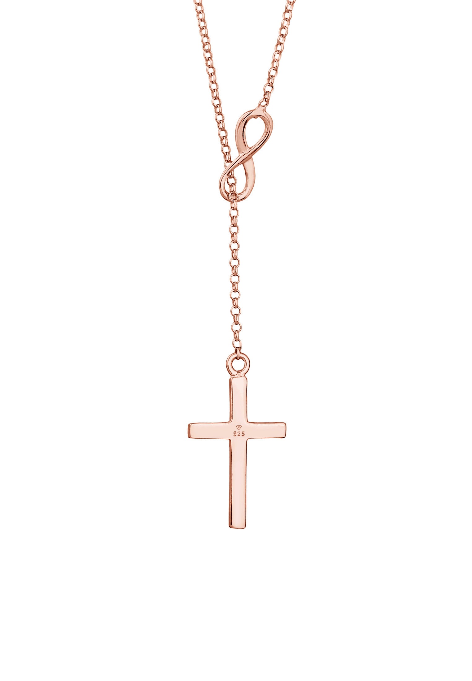 Elli Y-Kette »Halskette Y-Kette mit Kreuz und Infinity Symbol 925 Silber«